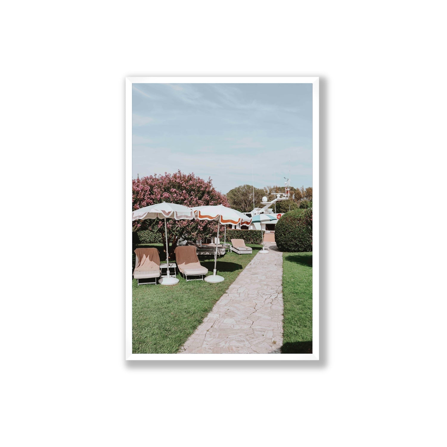 A Bellini Awaits Venice Italian wall art Extra Large full-bleed fine art print in white frame