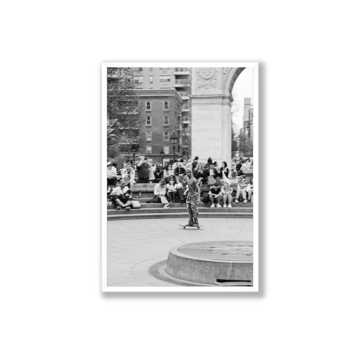Parkside Pirouettes New York NYC Black & White wall art Extra Large full-bleed fine art print in white frame