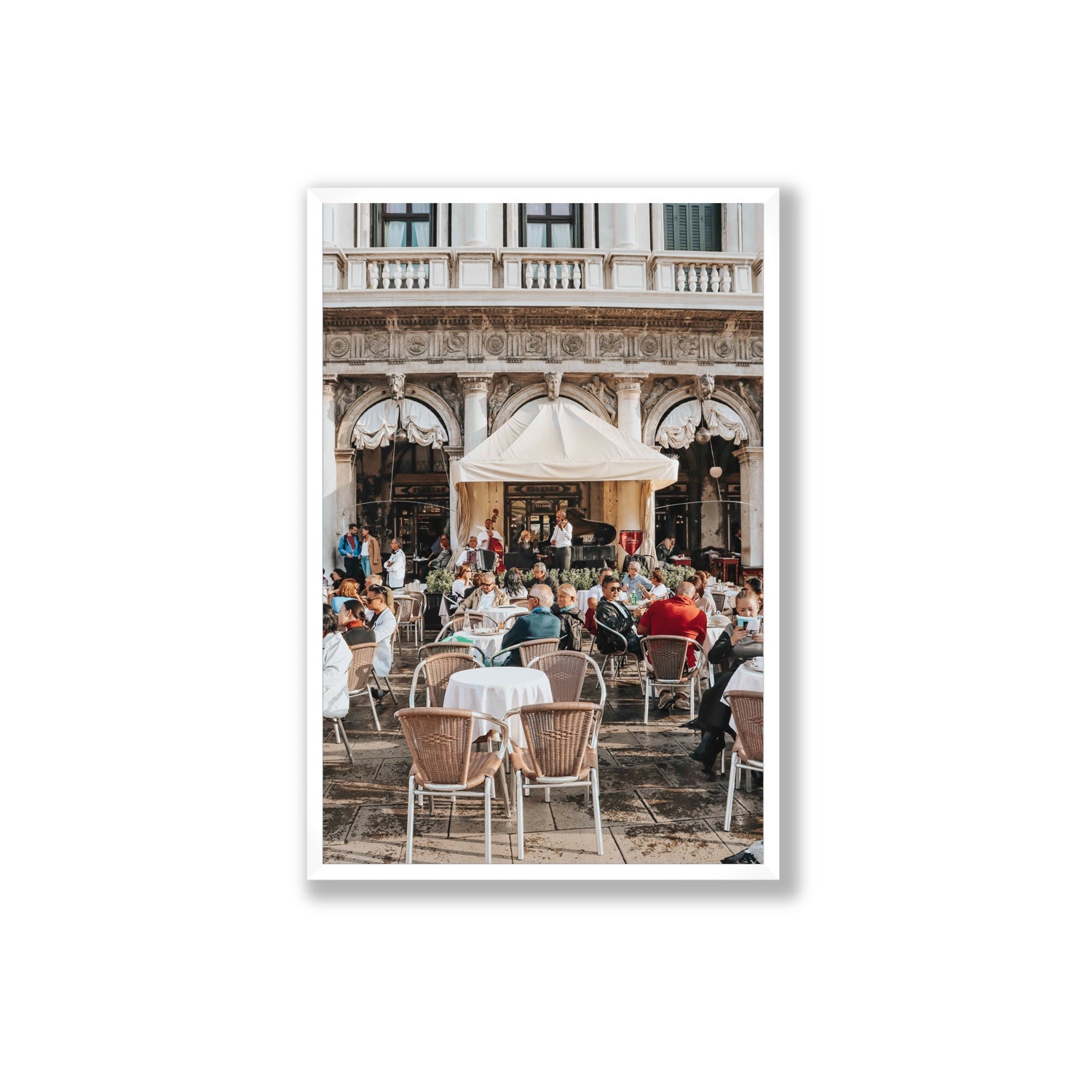 Piazza San Marco Venice Italian wall art Extra Large full-bleed fine art print in white frame