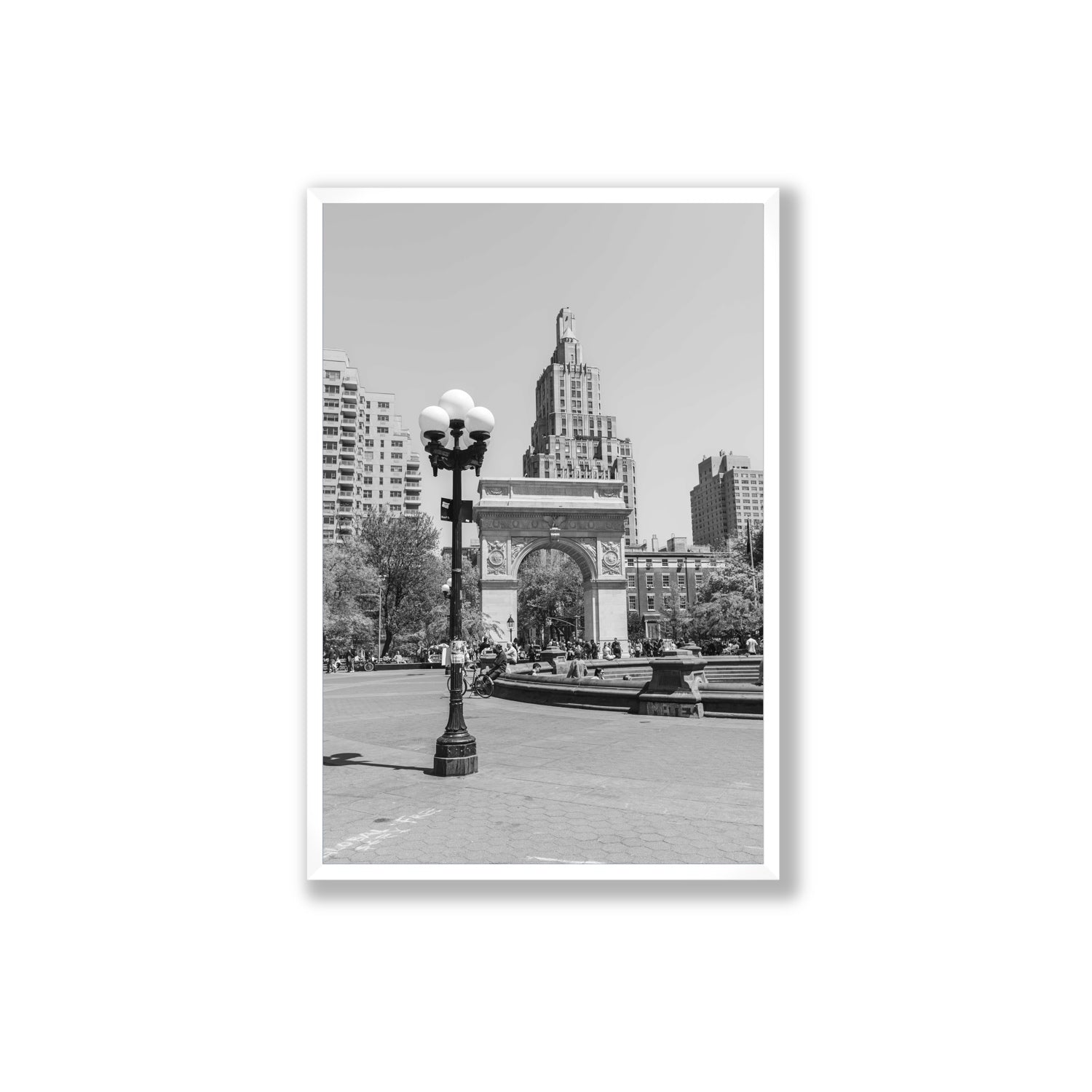Pole Position New York NYC Black & White wall art Extra Large full-bleed fine art print in white frame
