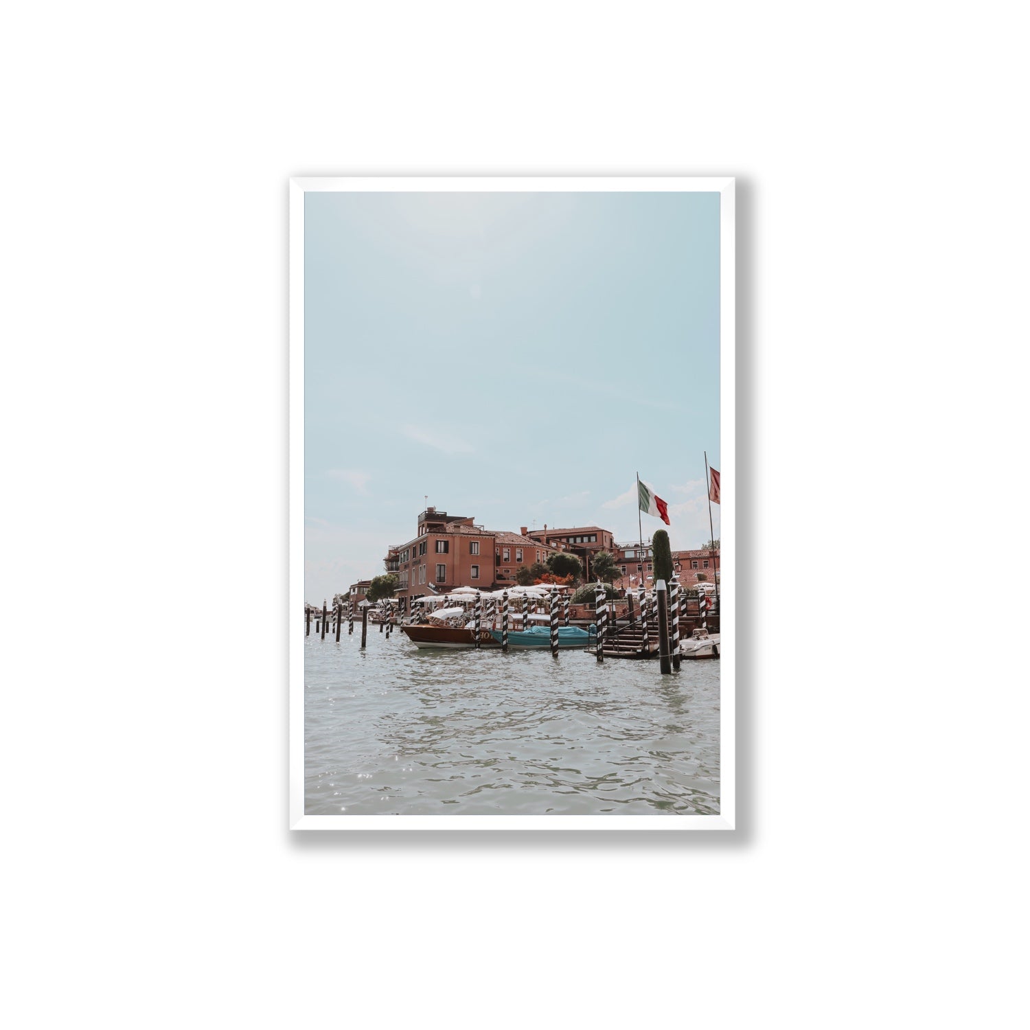 Giudecca Island Venice wall art Extra Large full-bleed fine art print in white frame