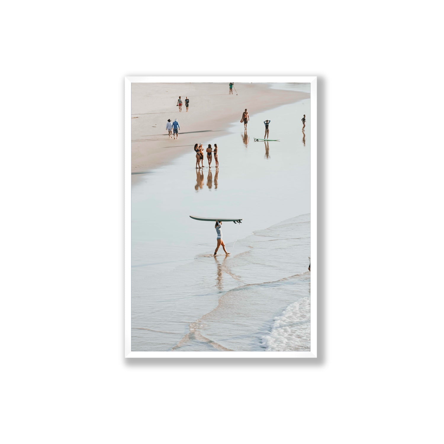 Bailey Byron Bay beach coastal decor wall art Extra Large full-bleed fine art print in white frame
