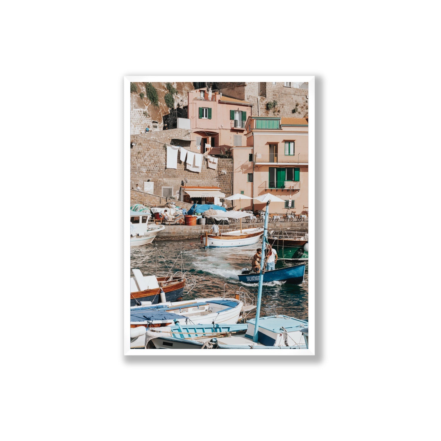 Coastal Carousel fine art print, Sorrento, Italy, Extra Large, White Frame · Full Bleed, Fine Art Print