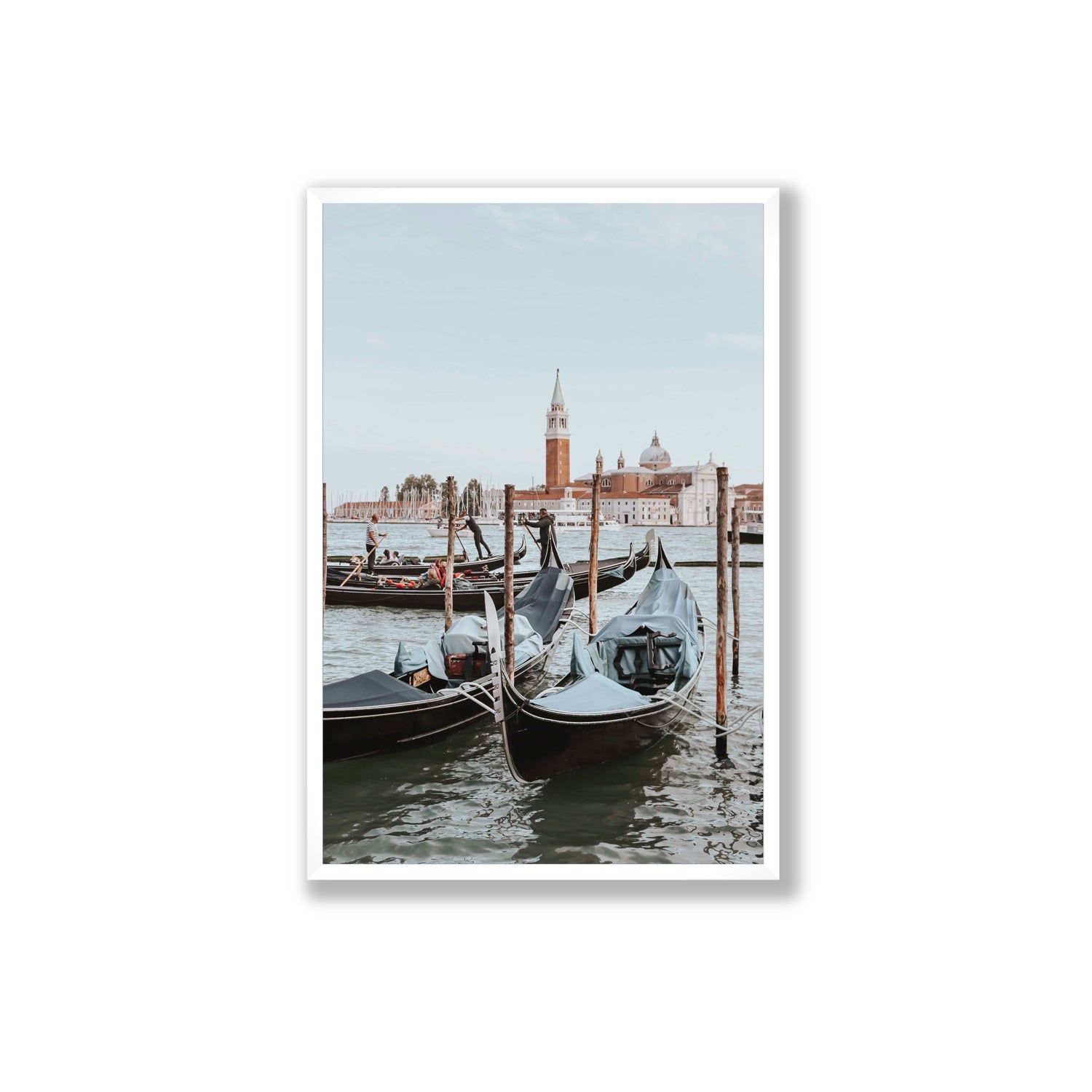 Italian Commute Venice Italian Mediterranean decor wall art Extra Large full-bleed fine art print in white frame