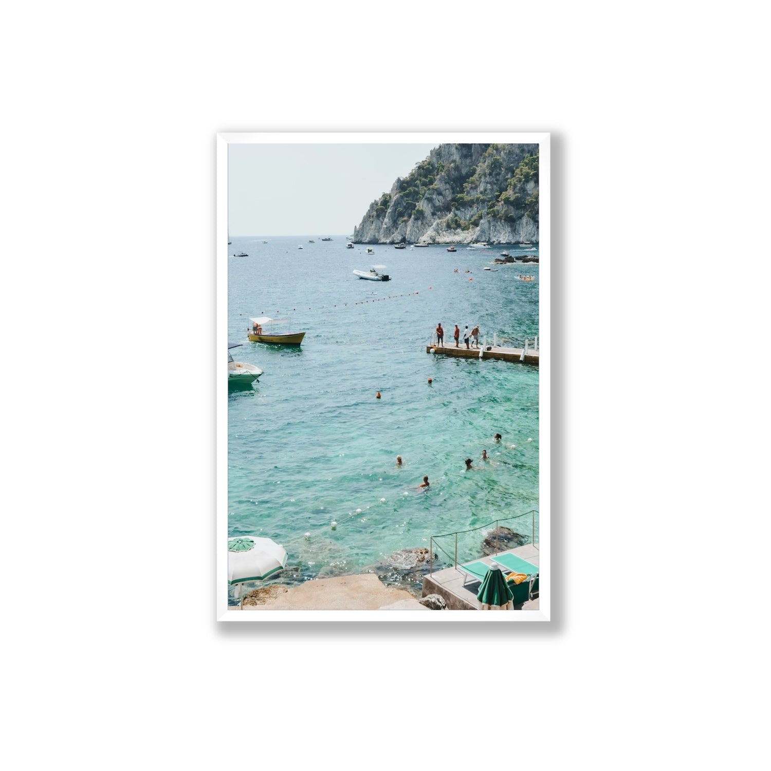 Delizia Pomeridiana Capri coastal wall art Extra Large full-bleed fine art print in white frame
