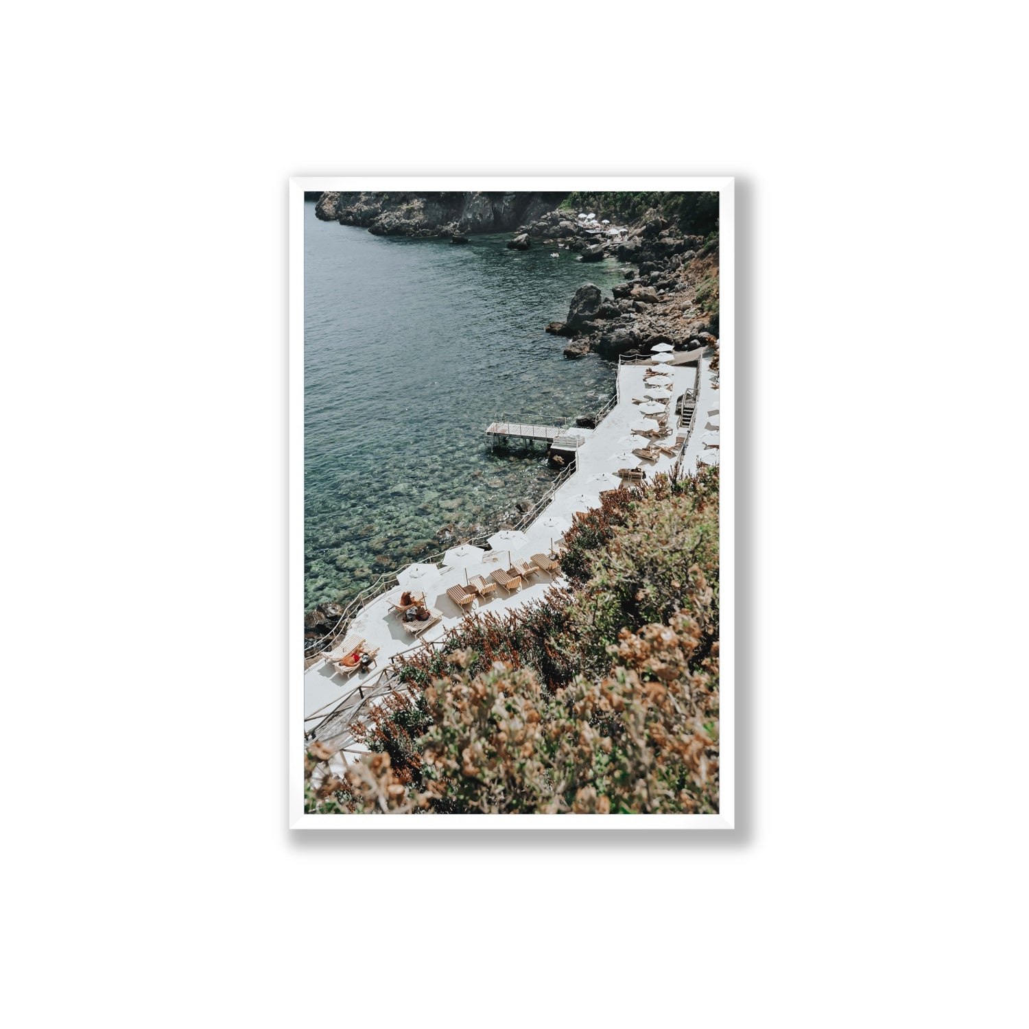 Go Beyond The Postcard Tuscany coastal wall art Extra Large full-bleed fine art print in white frame
