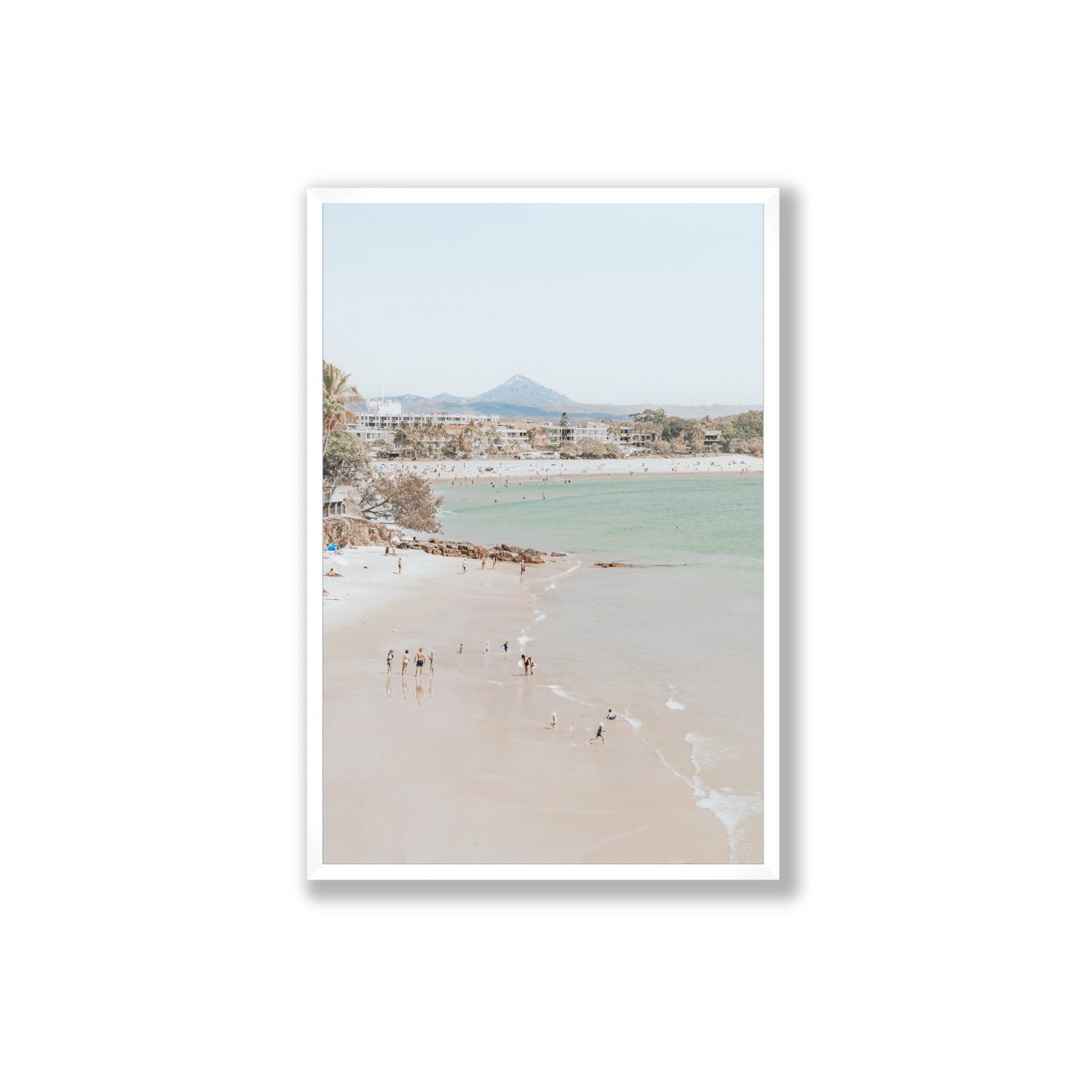 Little Cove Shallows fine art print, Noosa, Australia, coastal scenes artwork, Extra Large, White Frame · Full Bleed, Fine Art Print