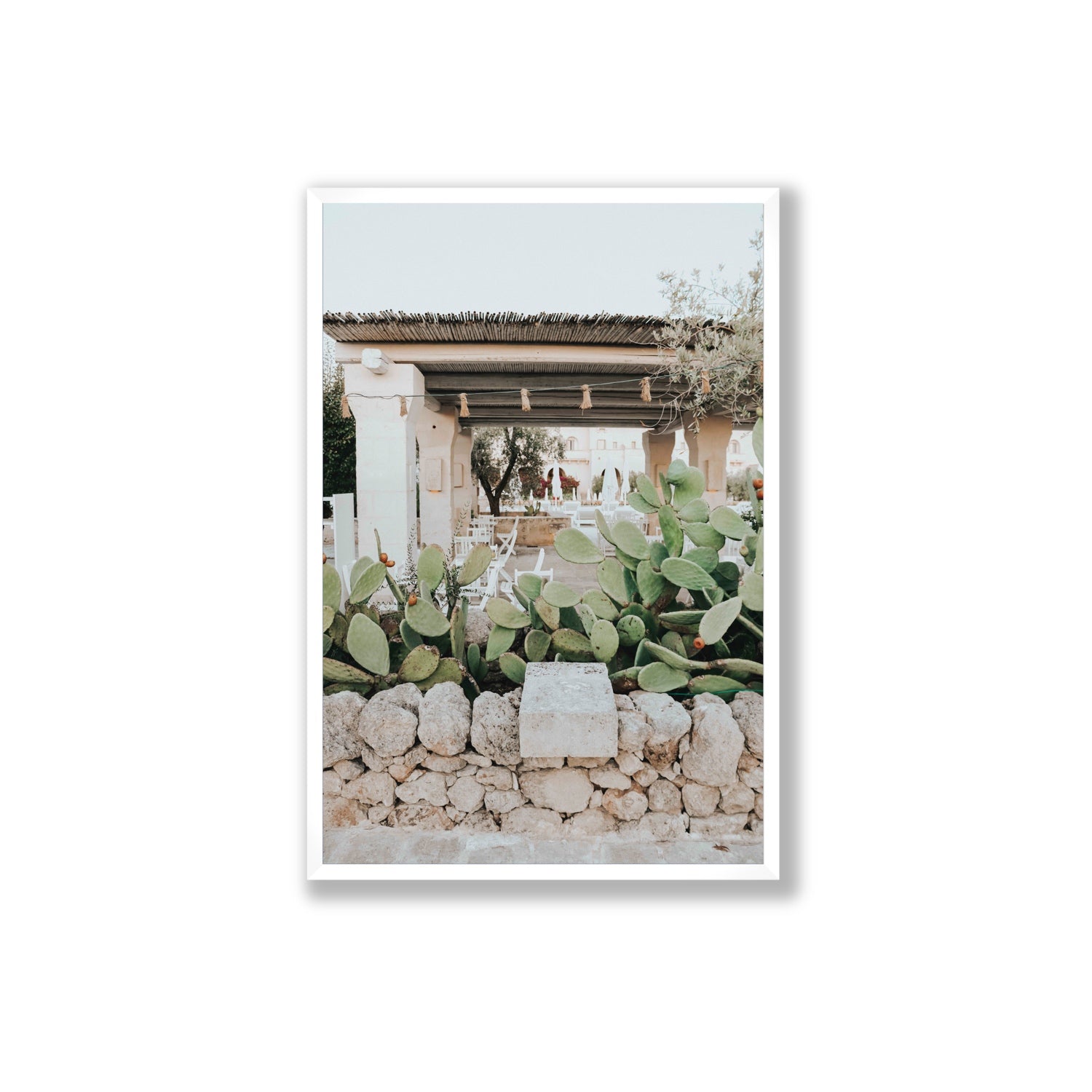 Puglia Flora Puglia Borgo Egnazia Mediterranean wall art Extra Large full-bleed fine art print in white frame