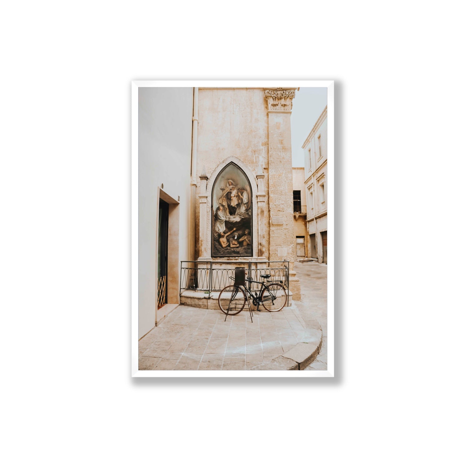 La Chiesa Puglia Otranto Italian wall art Extra Large full-bleed fine art print in white frame