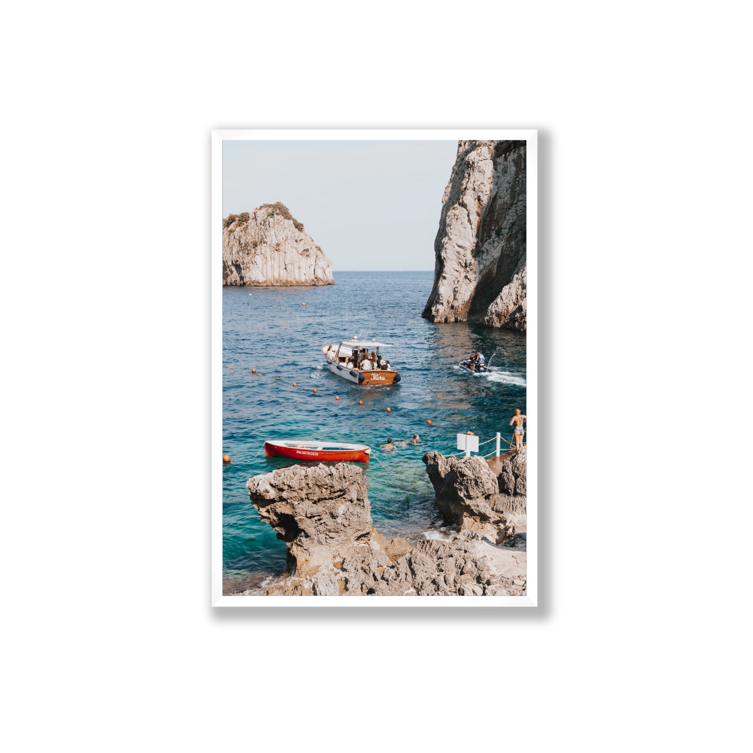 Set Sail fine art print, Capri, Italy, Extra Large, White Frame · Full Bleed, Fine Art Print