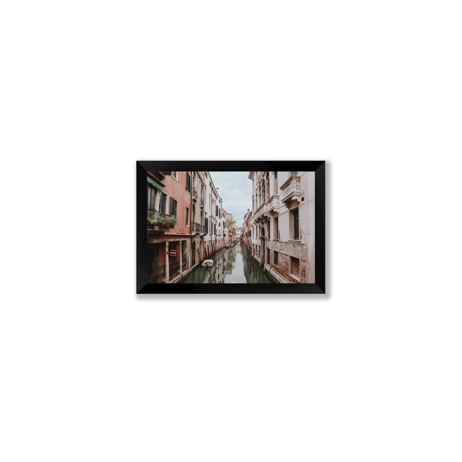 The Floating City Venice Canal Italian decor wall art Small full-bleed fine art print in black frame
