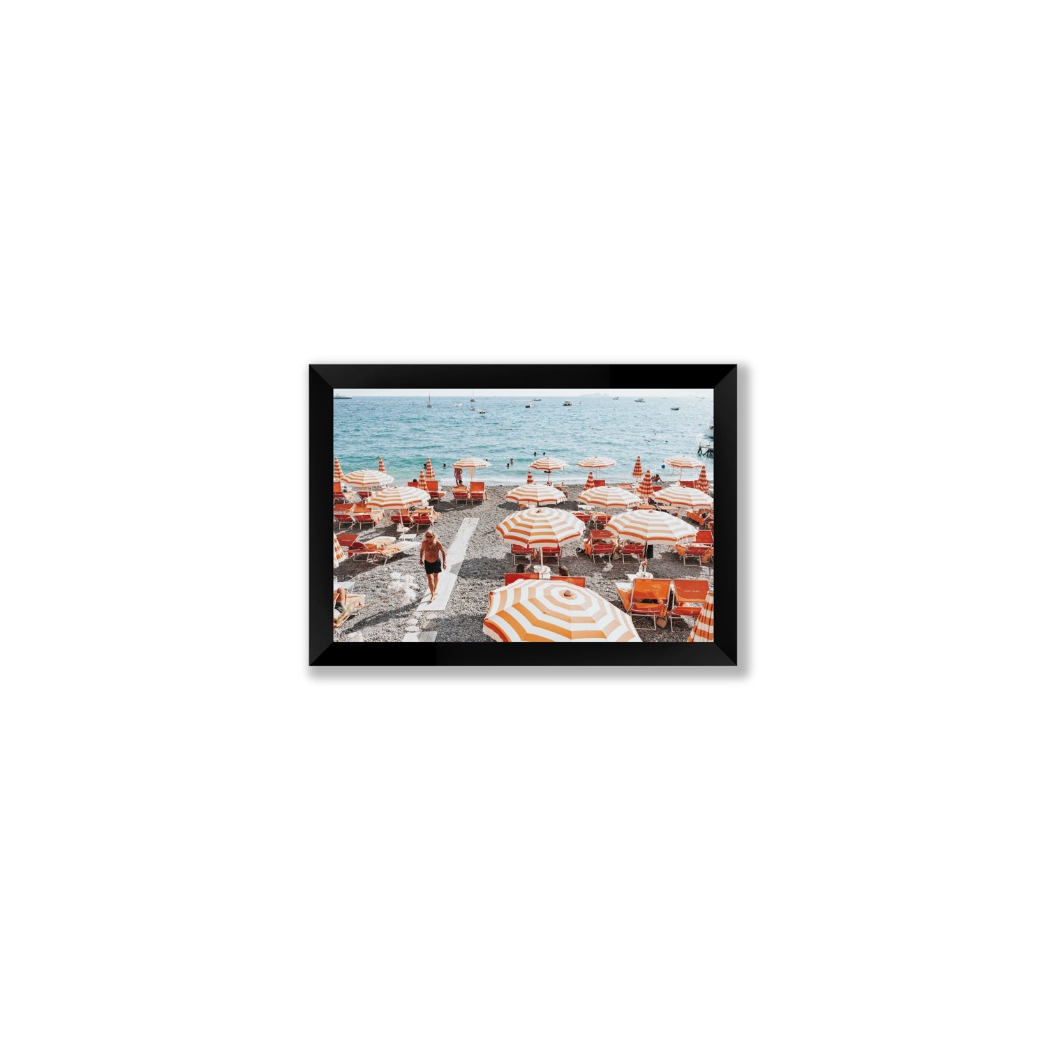 Shoreline Strut Positano wall art Small full-bleed fine art print in black frame