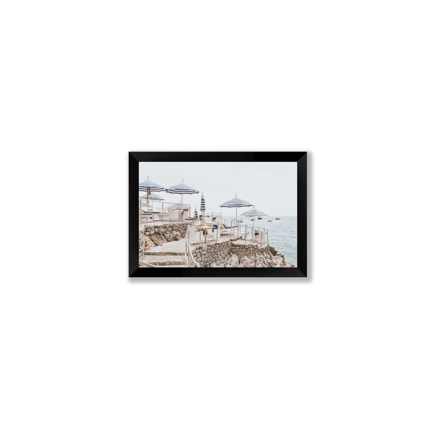 Ombrelloni fine art print, Positano, Italy, Small, Black Frame · Full Bleed, Fine Art Print