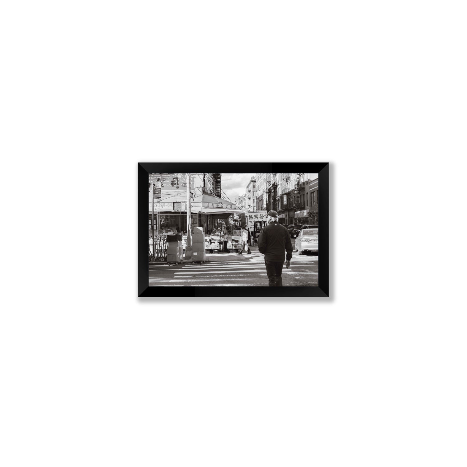 Chinatown New York NYC Street wall art Small full-bleed fine art print in black frame