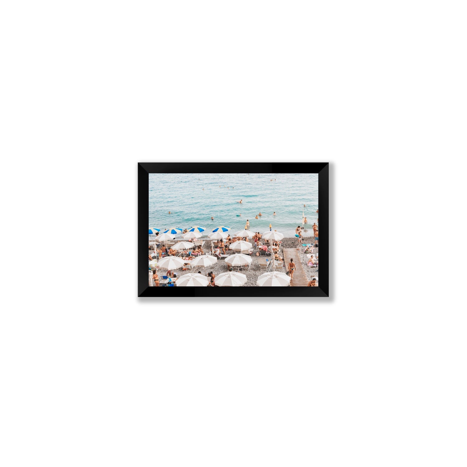 Dreamscape Amalfi Italian beach wall art Small full-bleed fine art print in black frame