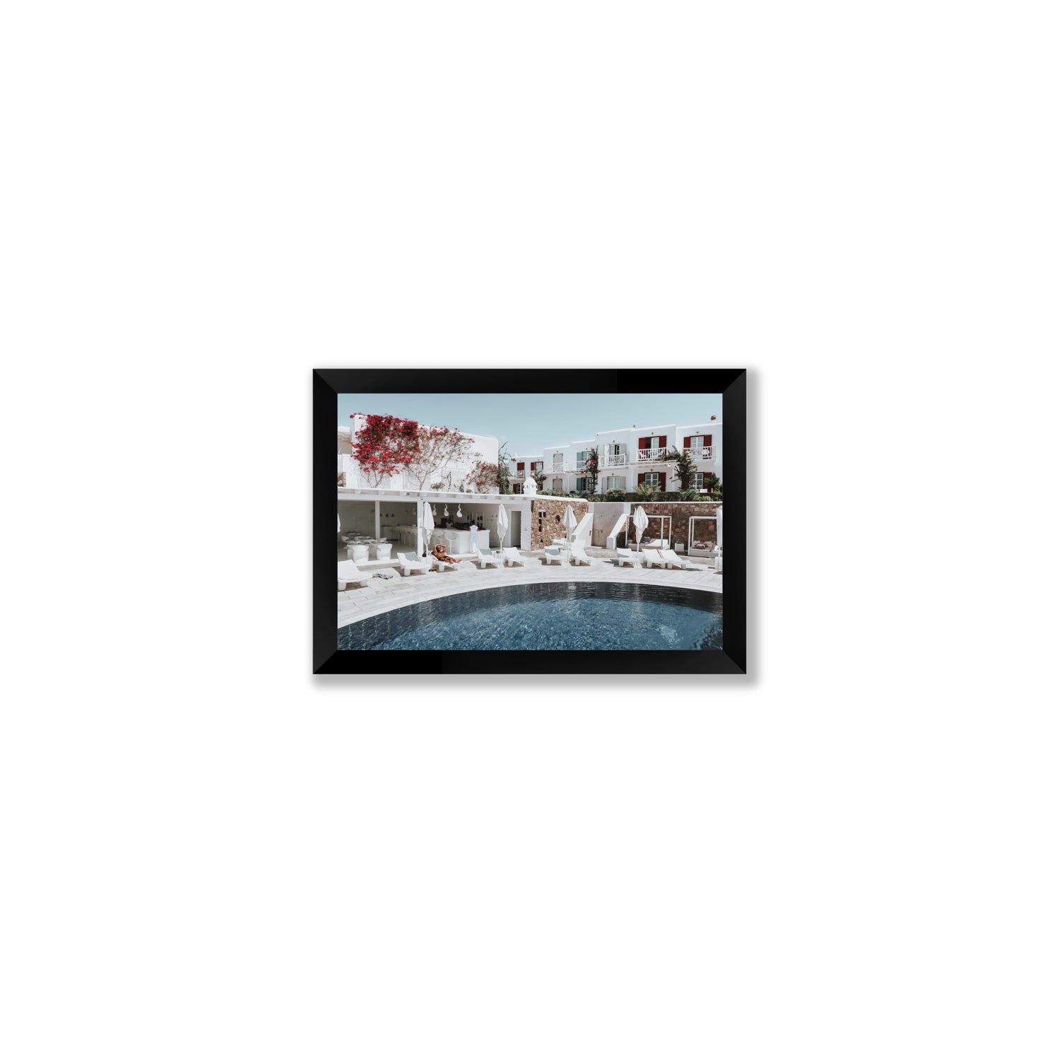 Got The First Lounge fine art print, Mykonos, Greece, Small, Black Frame · Full Bleed, Fine Art Print