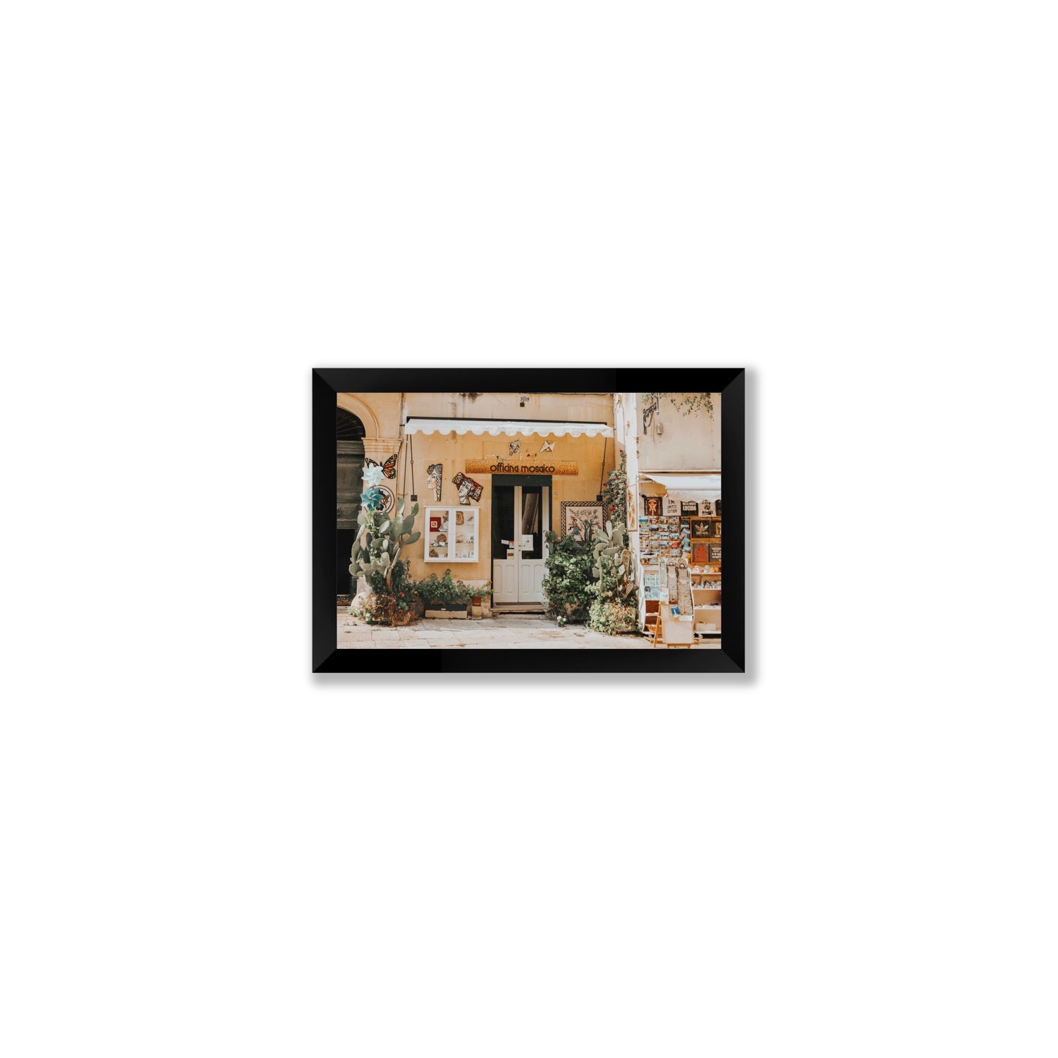 Mosaic Workshop Puglia Italian wall art Small full-bleed fine art print in black frame