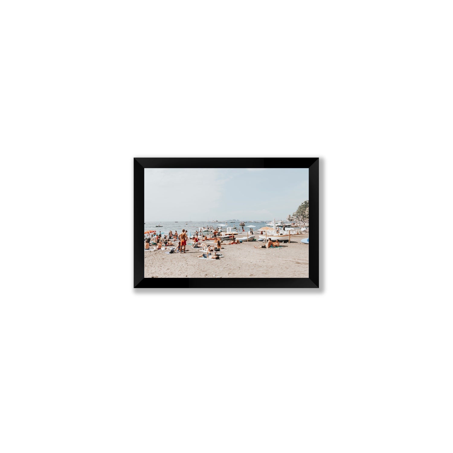 Beachy Vibes fine art print, Positano, Italy, Small, Black Frame · Full Bleed, Fine Art Print