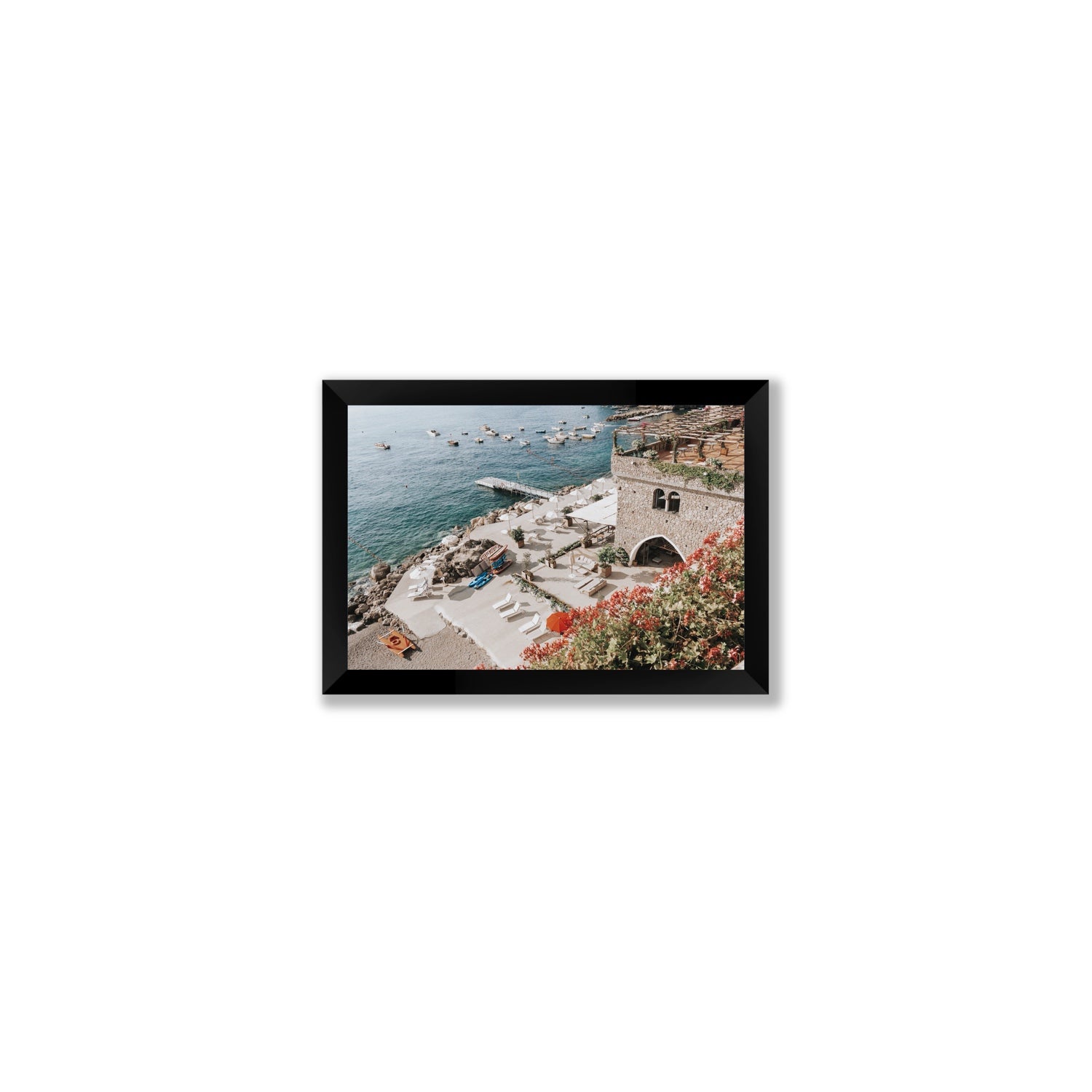 Floral Fortress fine art print, Amalfi, Italy, Small, Black Frame · Full Bleed, Fine Art Print