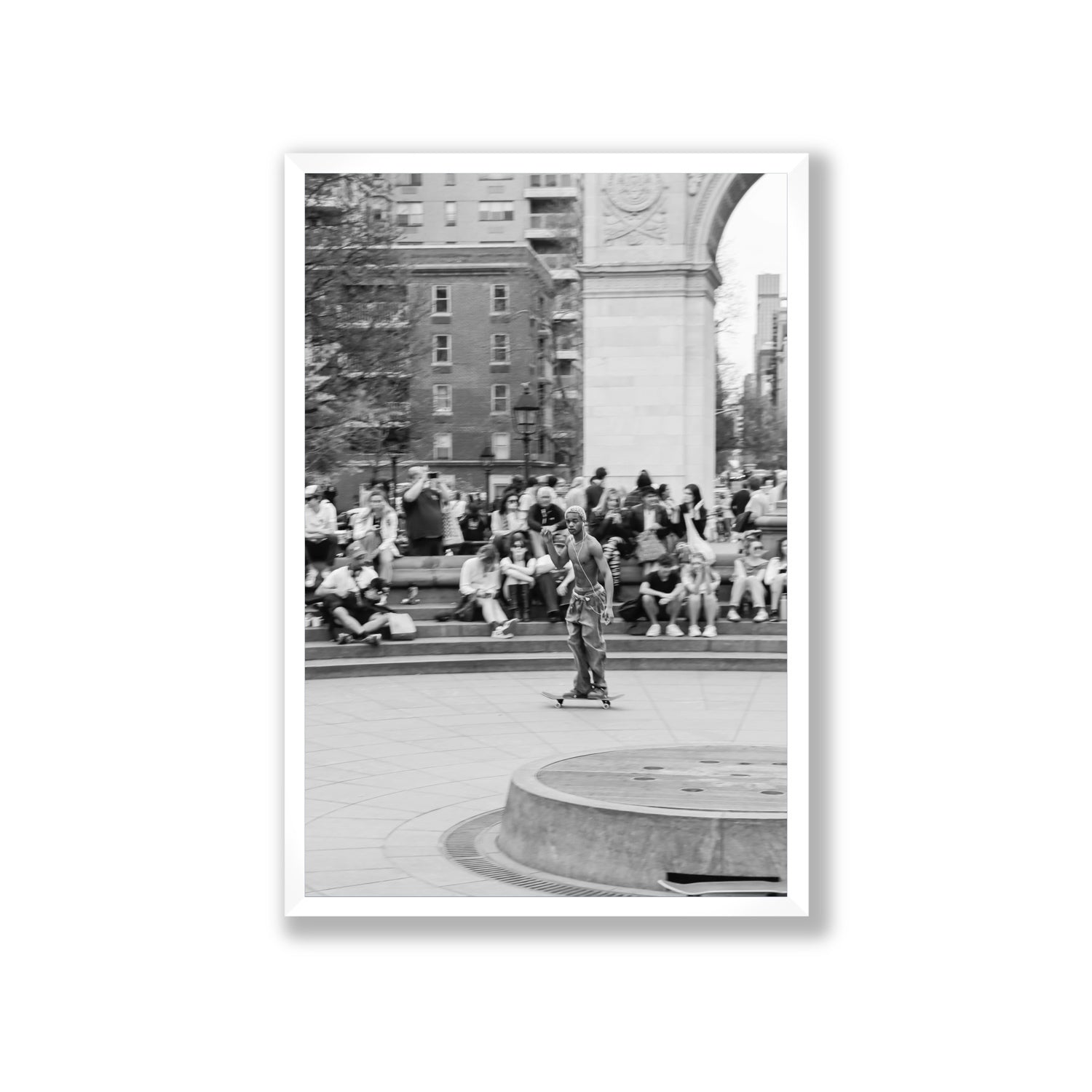Parkside Pirouettes New York NYC Black & White wall art Giant full-bleed fine art print in white frame