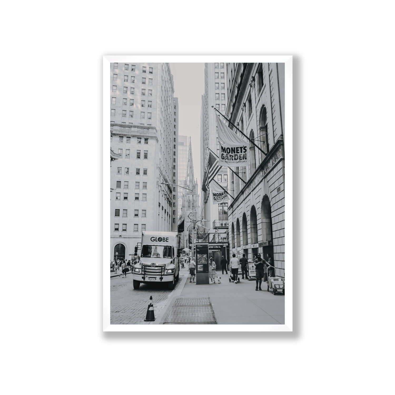 Metropolitan Monotone New York NYC Black & White wall art Giant full-bleed fine art print in white frame