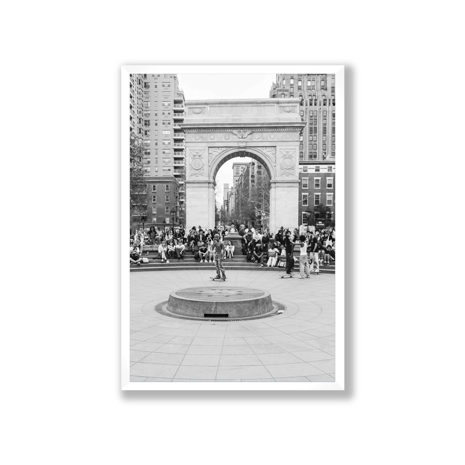 Concrete Conqueror New York NYC Skateboard wall art Giant full-bleed fine art print in white frame