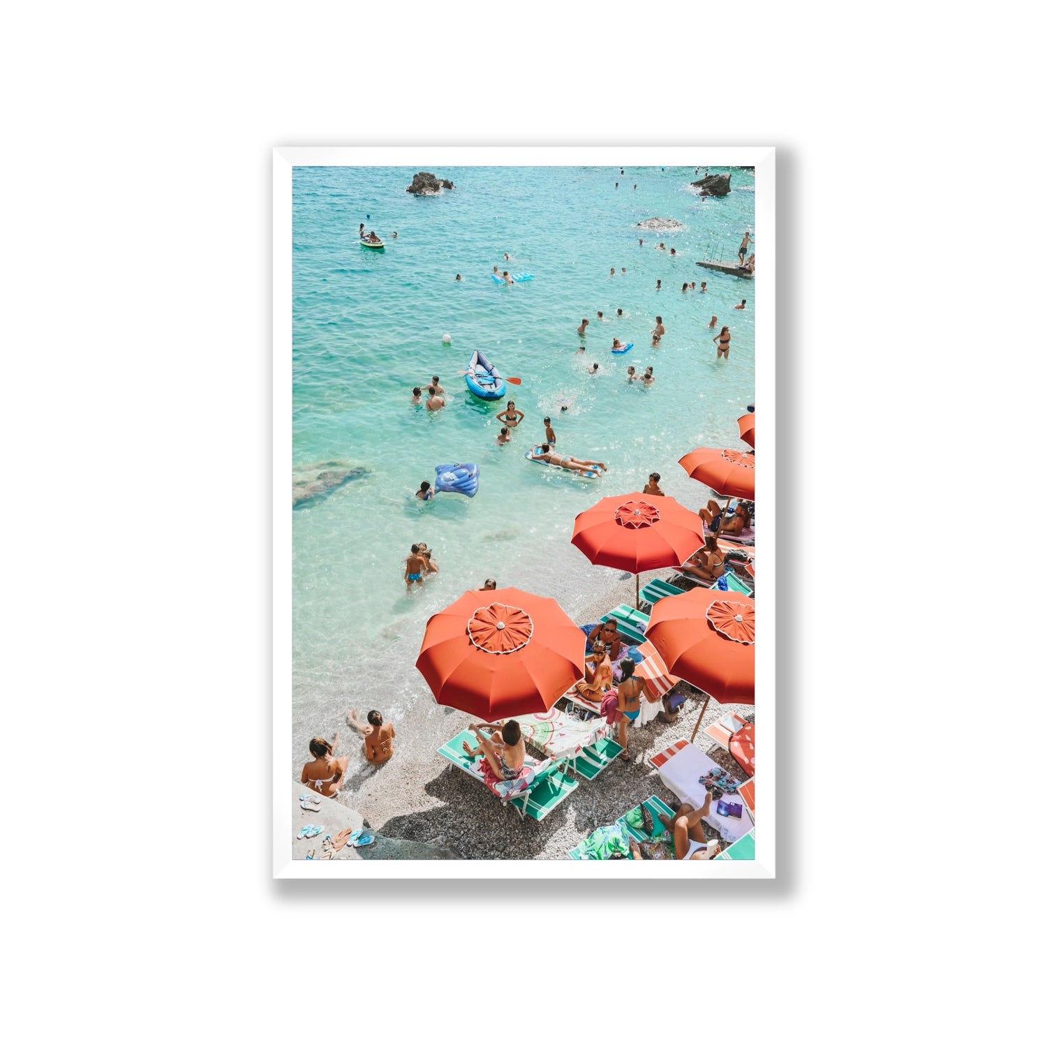 Easy Street Capri Italian beach wall art Giant full-bleed fine art print in white frame