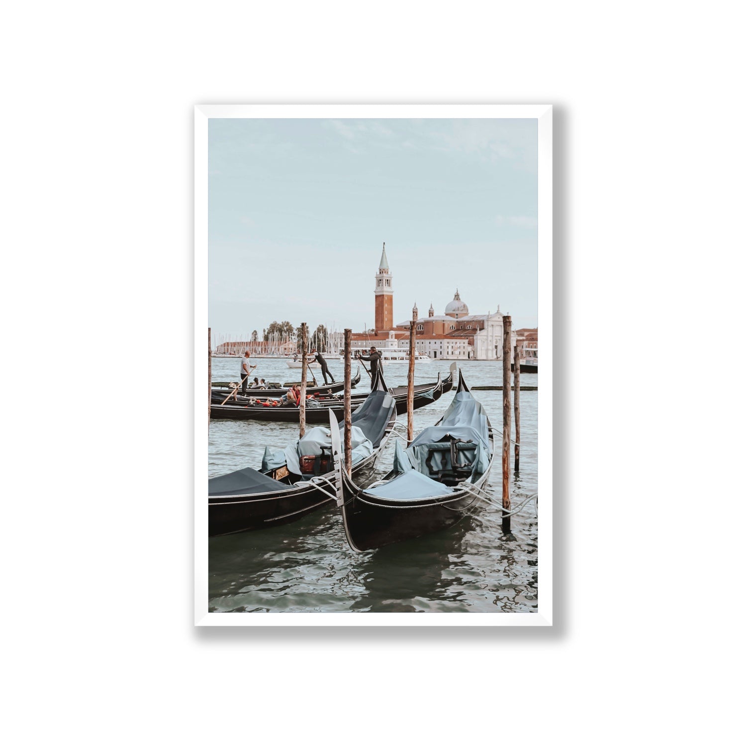 Italian Commute Venice Italian Mediterranean decor wall art Giant full-bleed fine art print in white frame