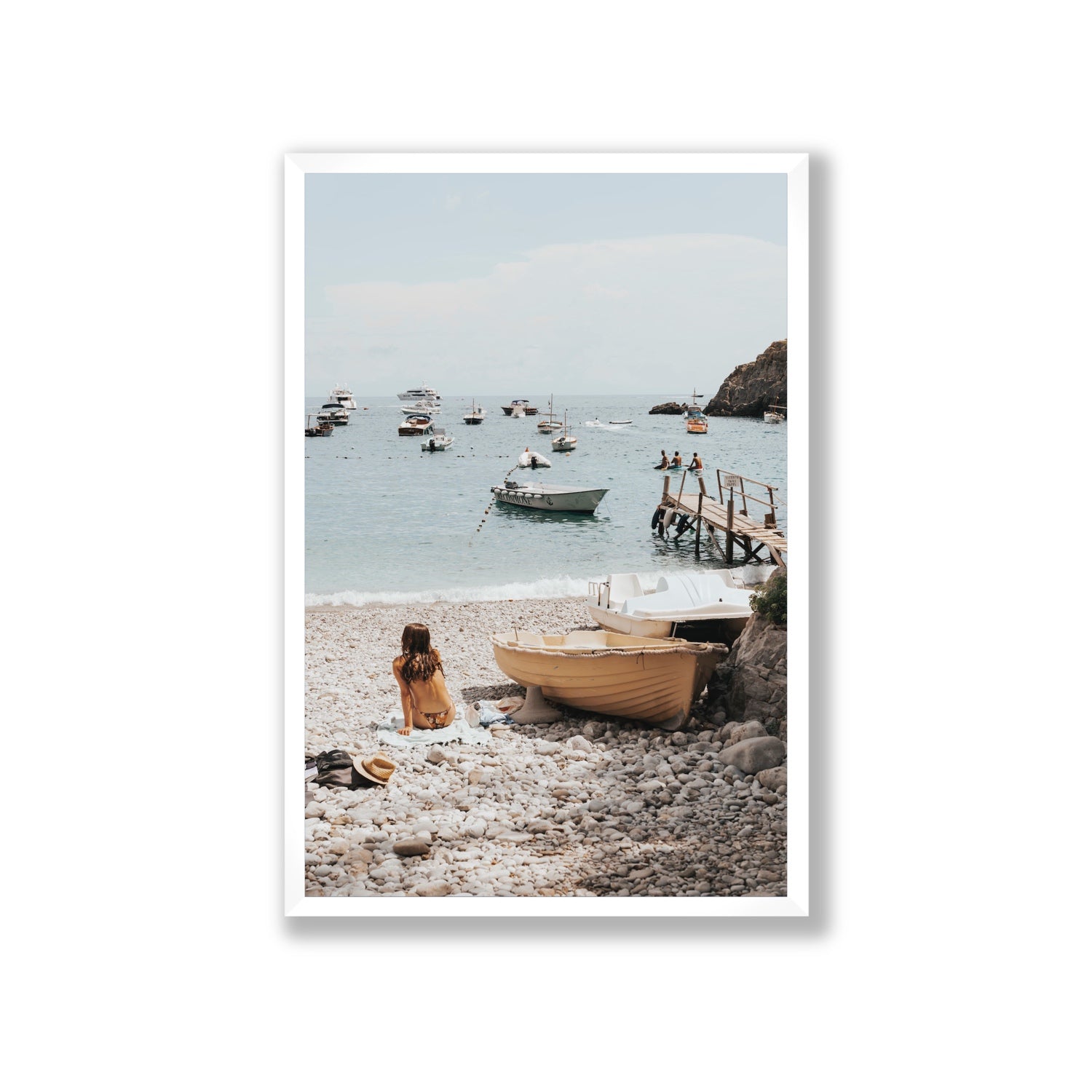 Solo Sojourn Nerano wall art Giant full-bleed fine art print in white frame