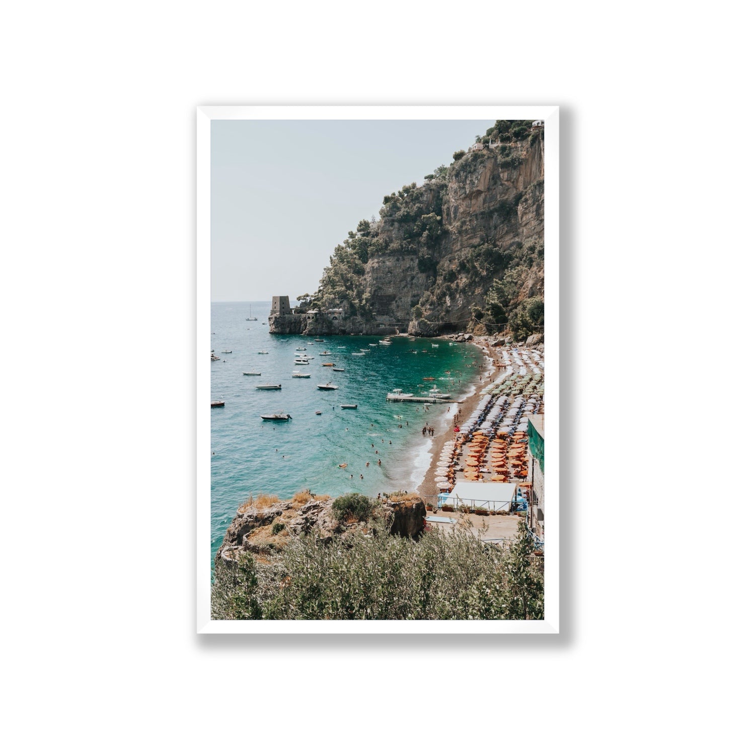 Baia dei Sogni fine art print, Positano, Italy, Giant, White Frame · Full Bleed, Fine Art Print