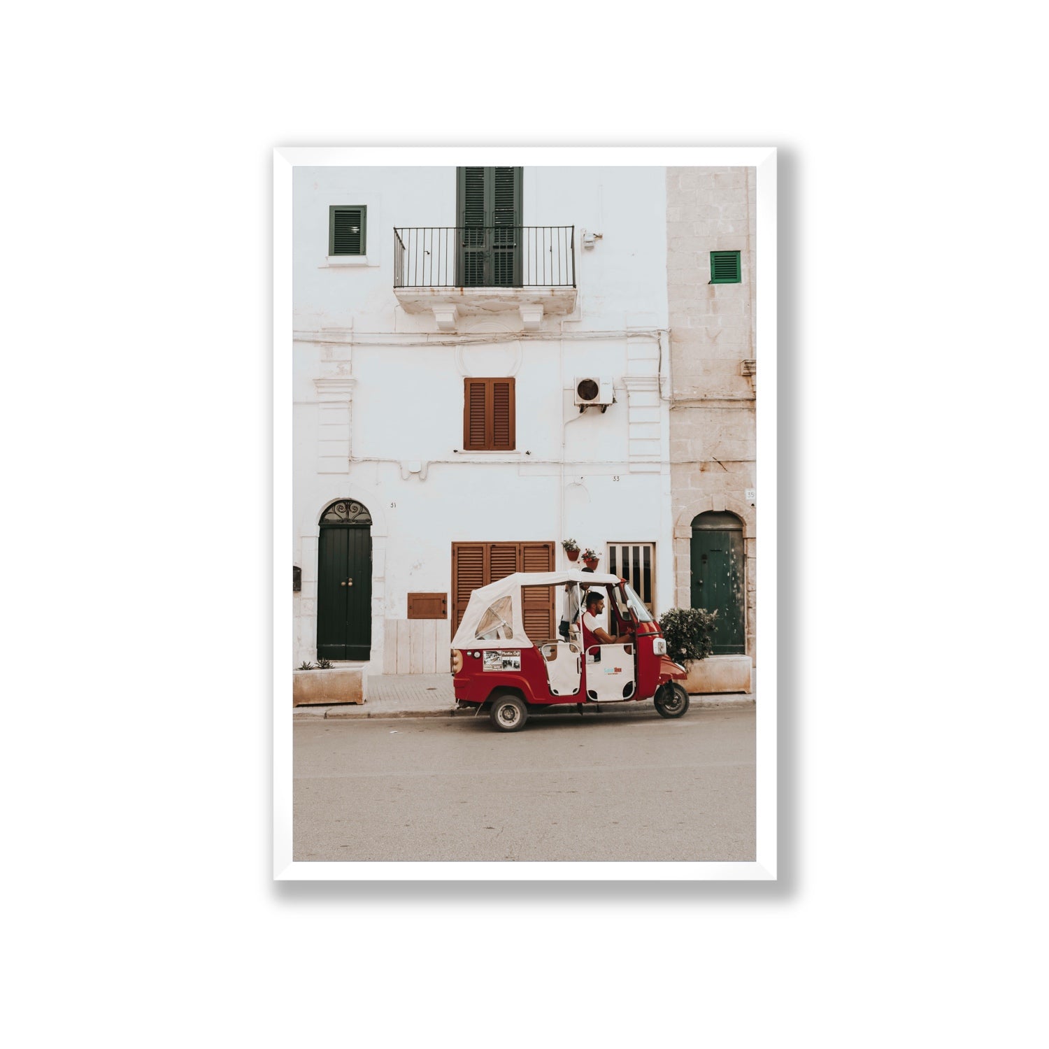 Groovy Piaggio Puglia Italian wall art Giant full-bleed fine art print in white frame