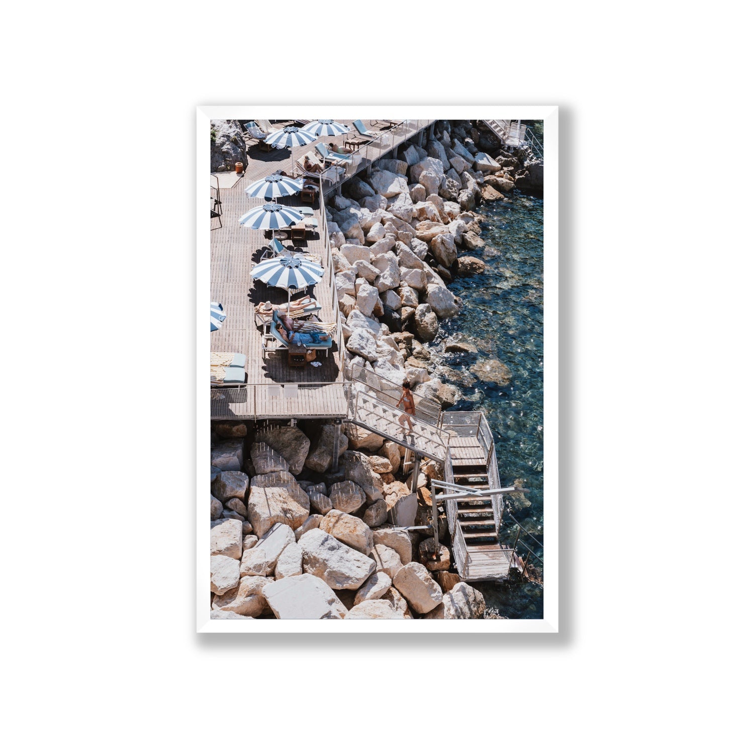 Life On The Shore fine art print, Ischia, Italy, Giant, White Frame · Full Bleed, Fine Art Print