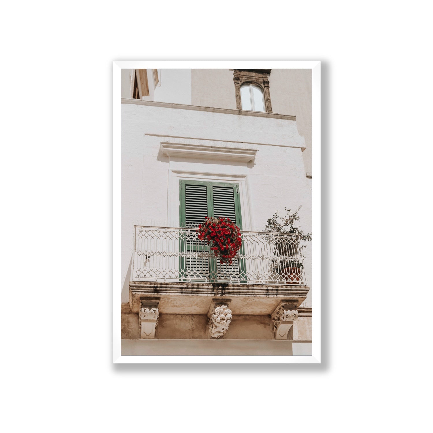 Balcone Estivo Puglia Italian wall art Giant full-bleed fine art print in white frame