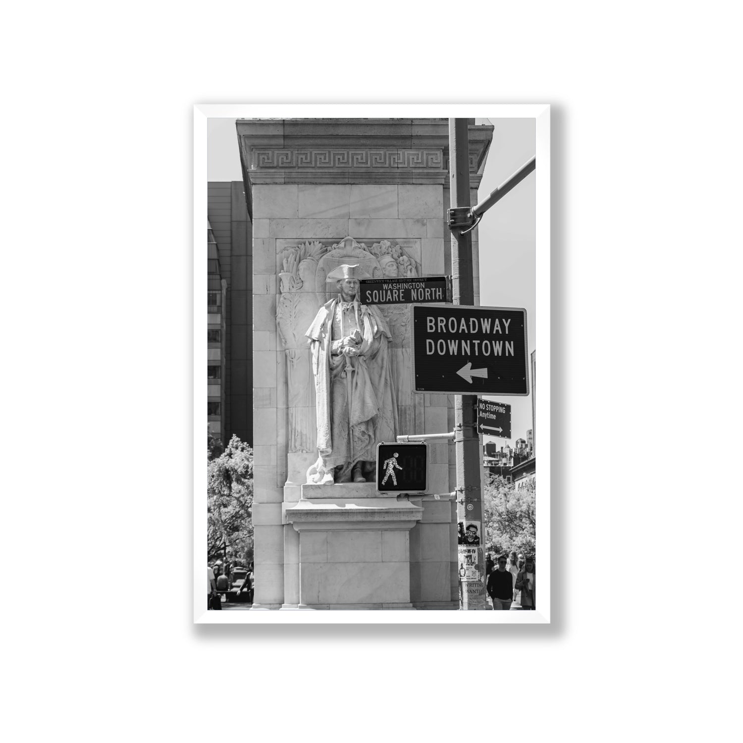 Silent Sentinels New York NYC Black & White wall art Giant full-bleed fine art print in white frame