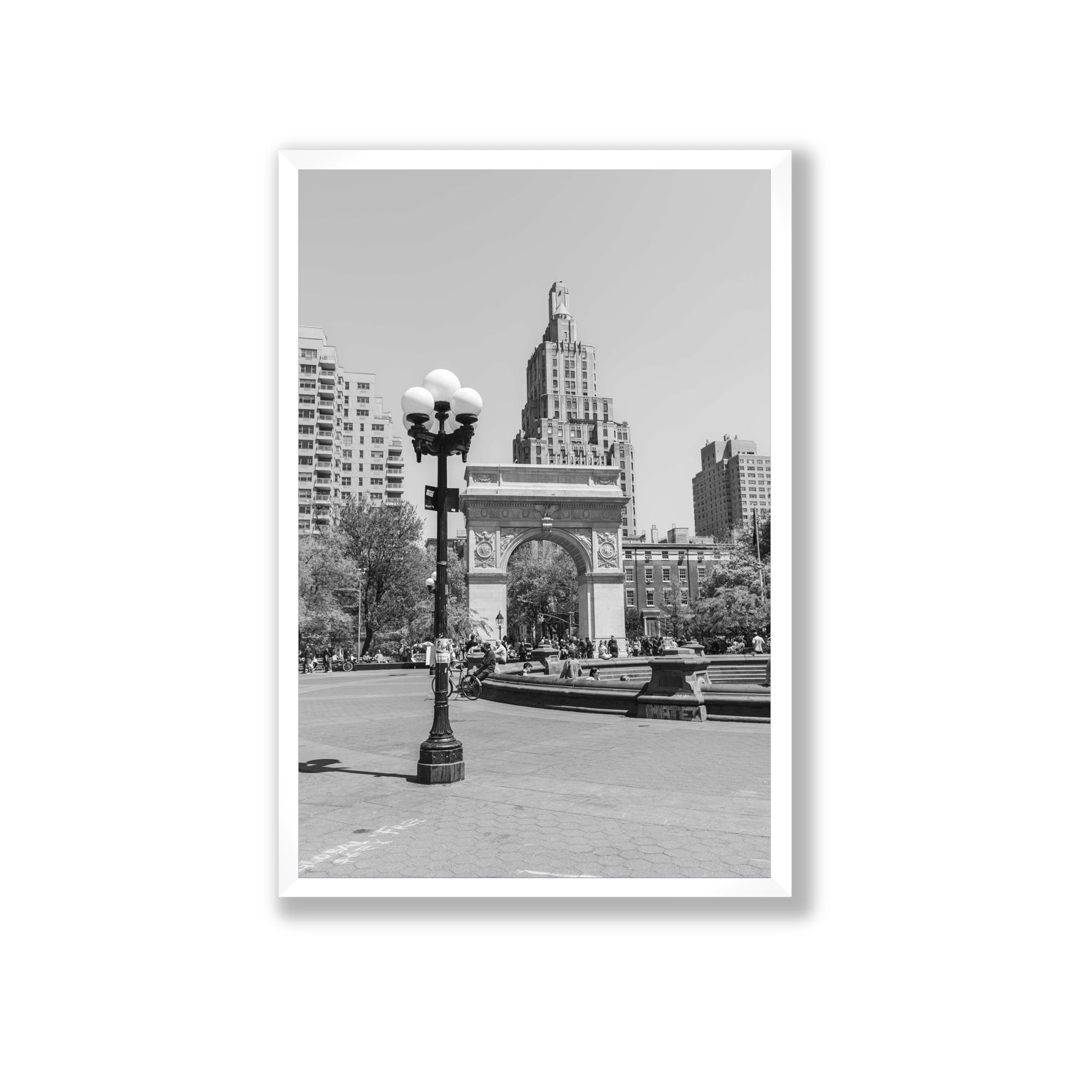 Pole Position New York NYC Black & White wall art Giant full-bleed fine art print in white frame