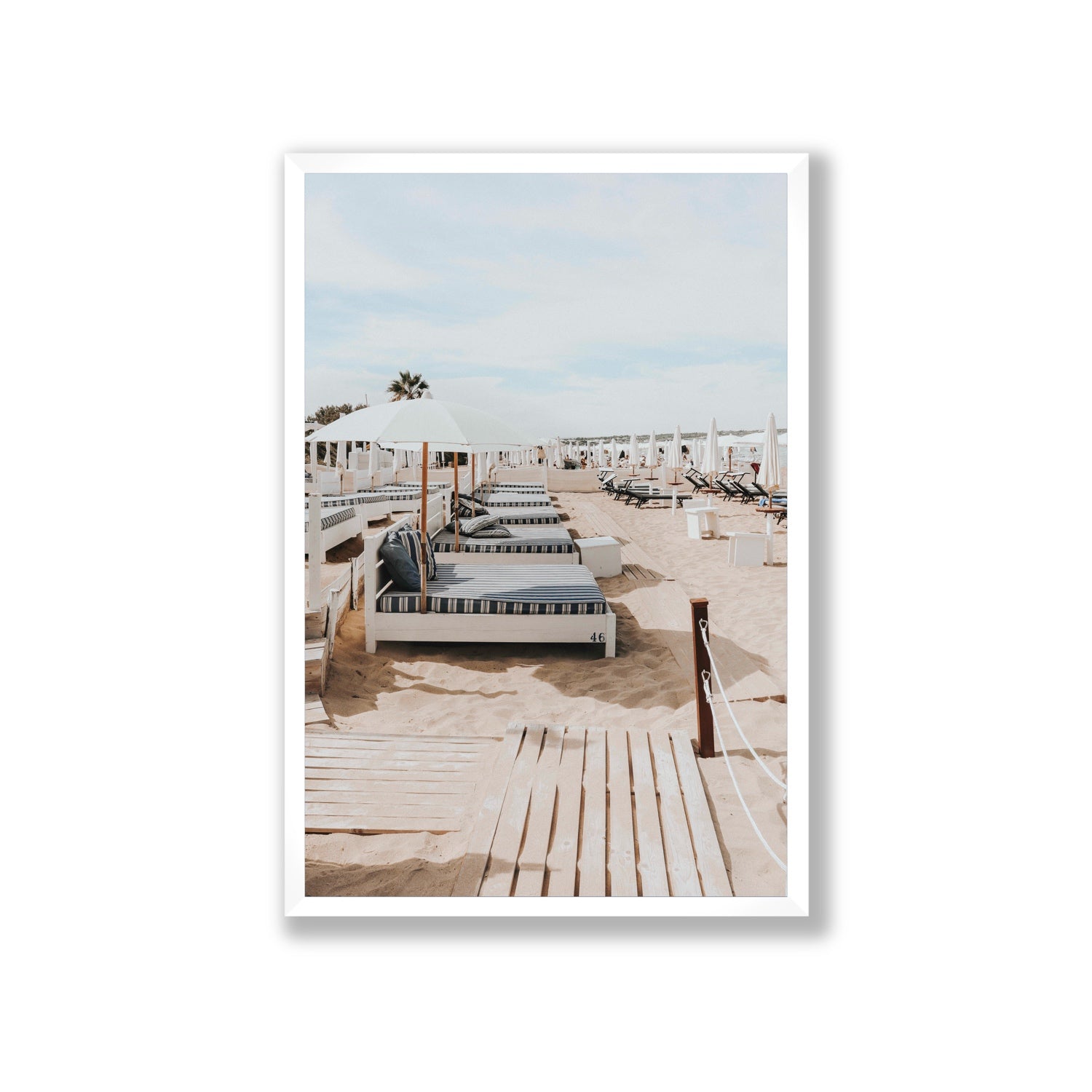 Coastal Repose Puglia beach Mediterranean fine art print Giant full-bleed fine art print in white frame