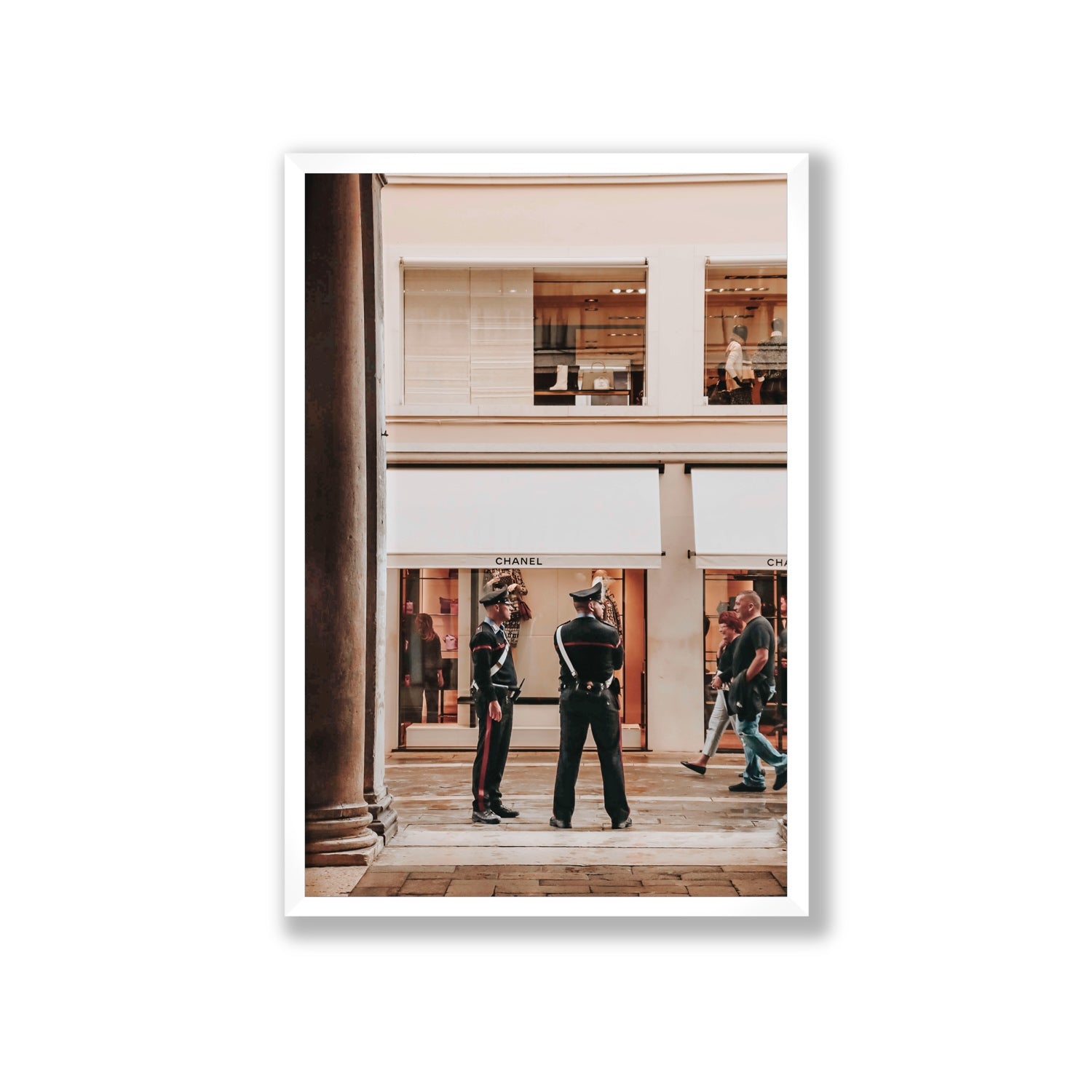 Style Police Venice Italian wall art Giant full-bleed fine art print in white frame