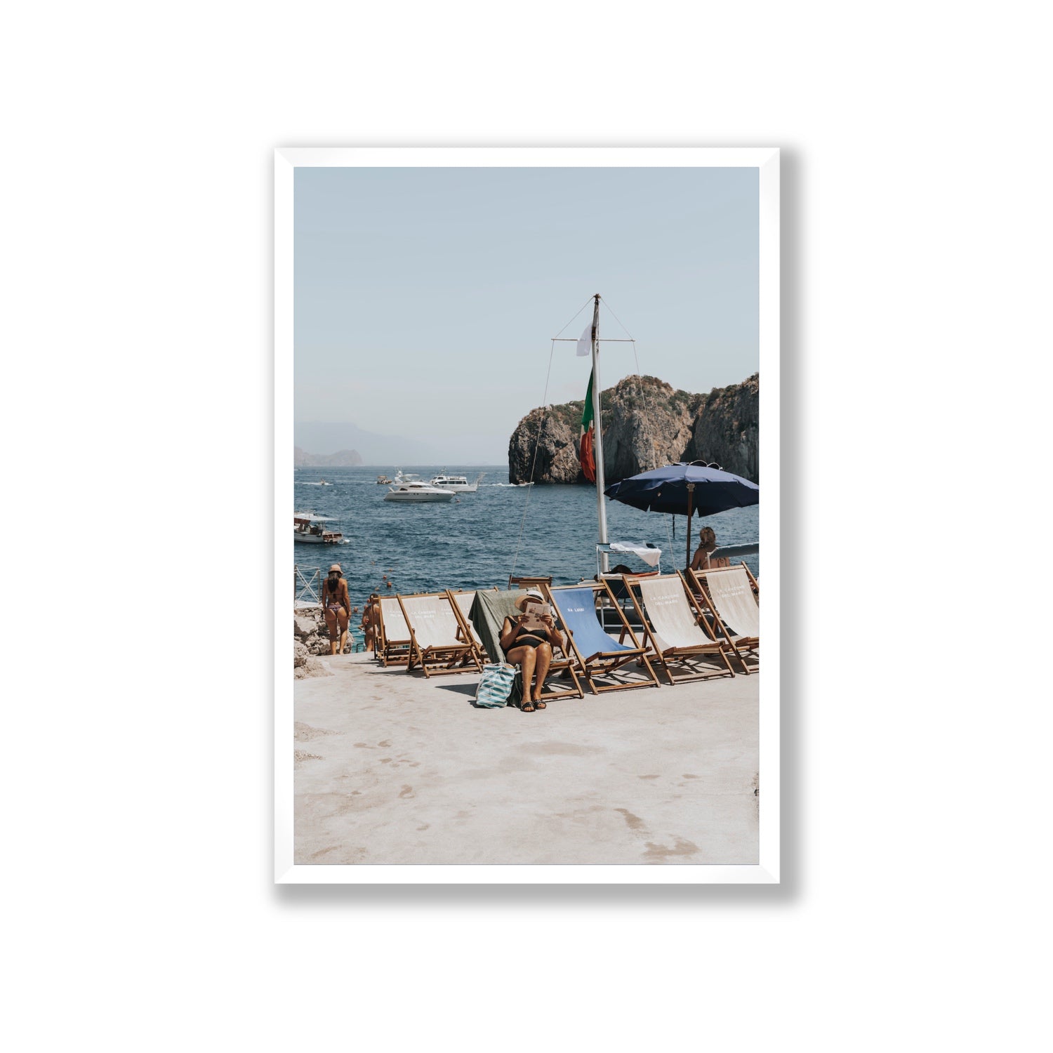 Vintage Sun Goddess fine art print, Capri, Italy, Giant, White Frame · Full Bleed, Fine Art Print