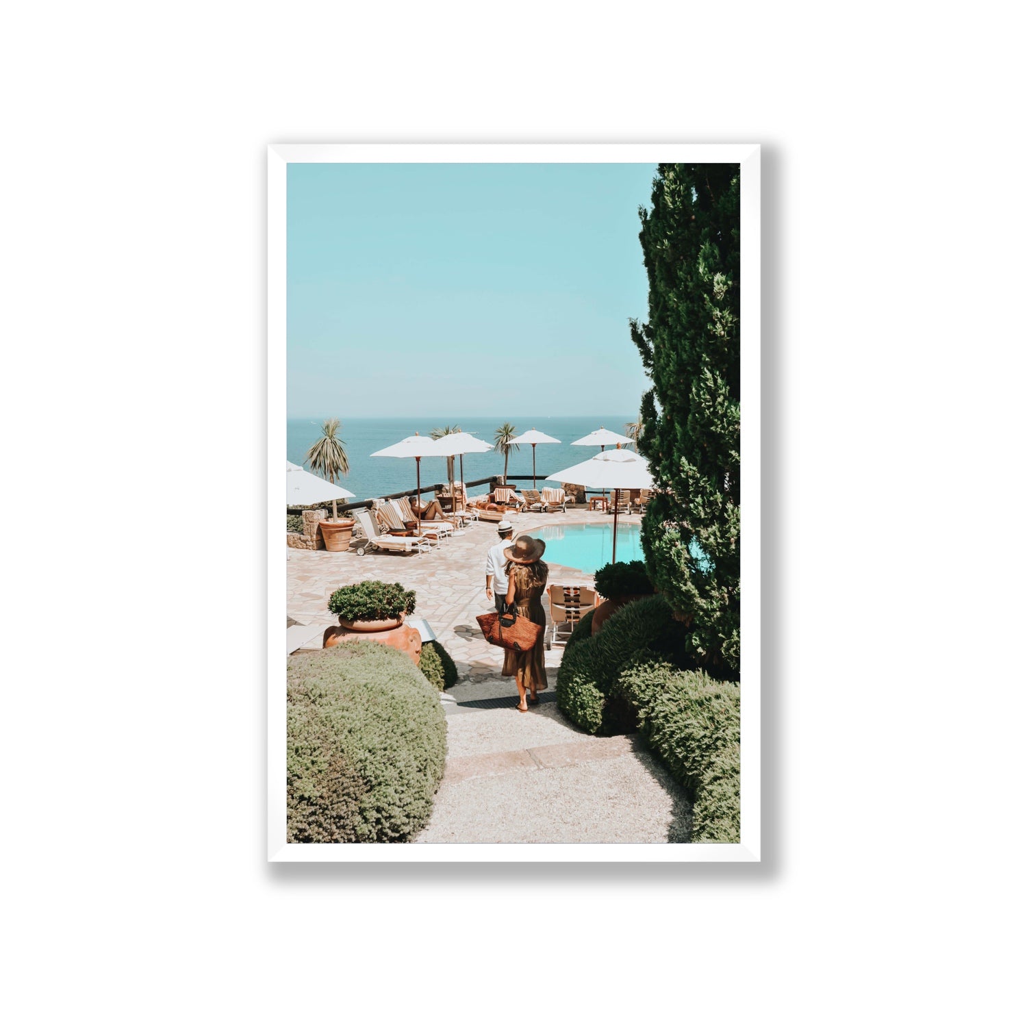 The World Is Your Catwalk Tuscany coastal wall art Giant full-bleed fine art print in white frame
