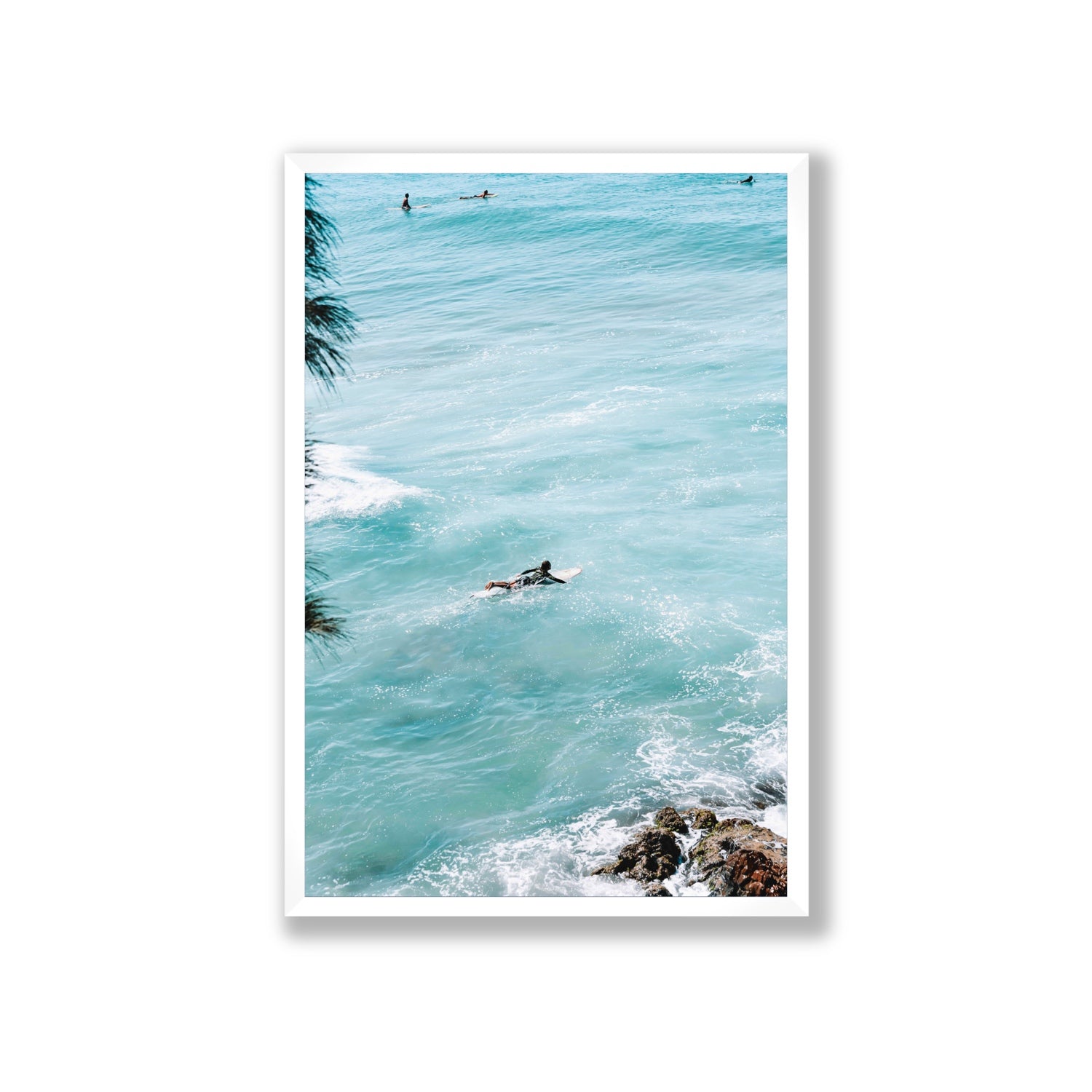 Blue Crush fine art print, Byron Bay, Australia, Giant, White Frame · Full Bleed, Fine Art Print