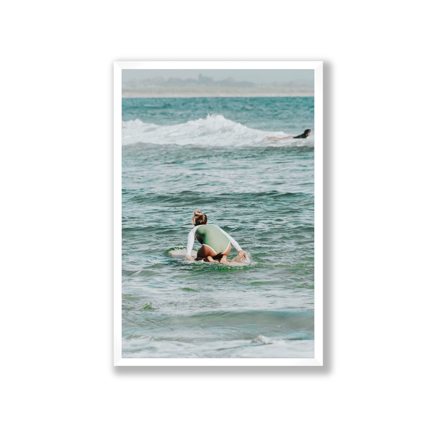 Quincy Byron Bay Surf coastal wall art Giant full-bleed fine art print in white frame