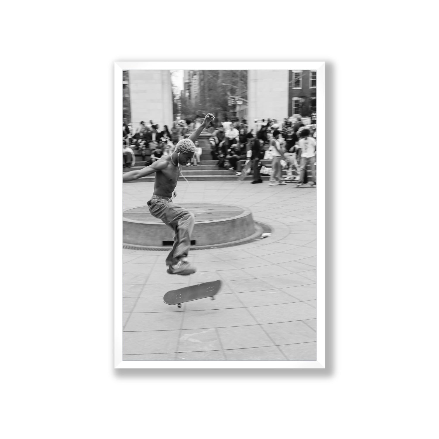 Airborne Rhythms New York NYC Black & White wall art Giant full-bleed fine art print in white frame