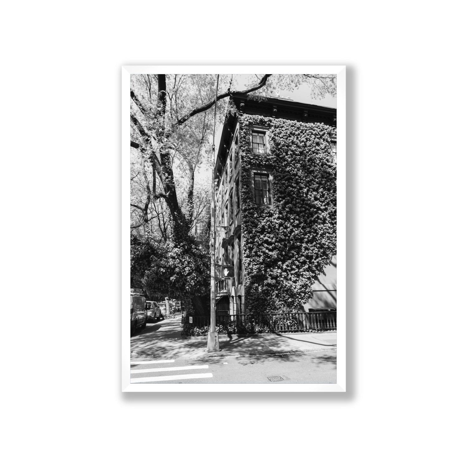 Vertical Garden New York NYC Black & White wall art Giant full-bleed fine art print in white frame