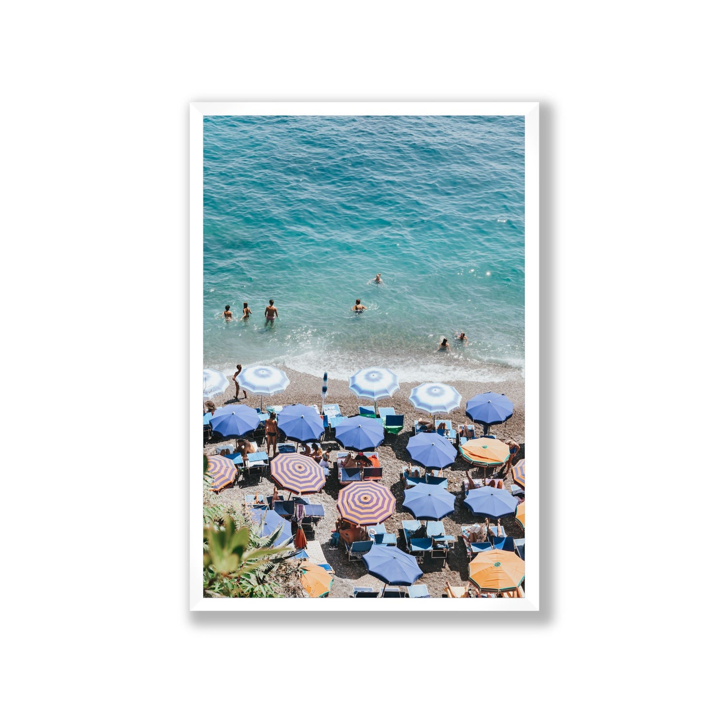 Paradise Beach fine art print, Positano, Italy, Giant, White Frame · Full Bleed, Fine Art Print