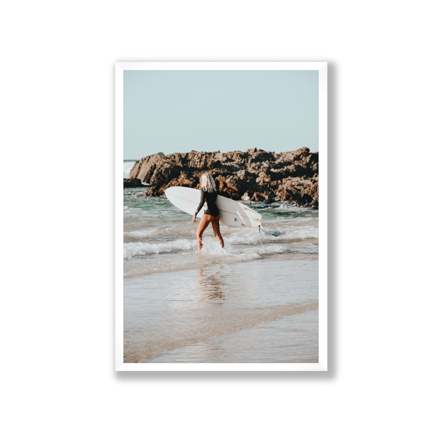 Bethany Byron Bay Surf coastal decor wall art Giant full-bleed fine art print in white frame