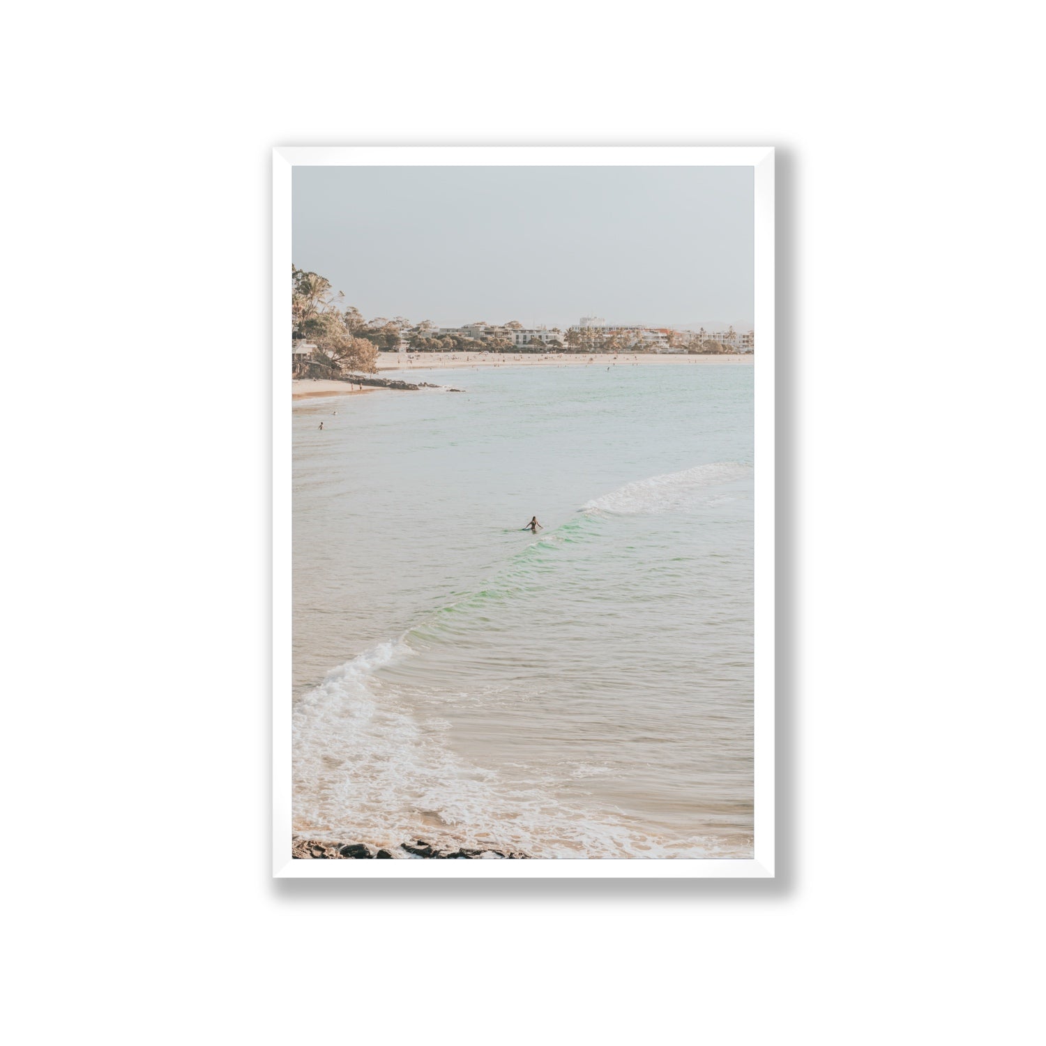 Salt Reverie fine art print, Noosa, Australia, coastal scenes artwork, Giant, White Frame · Full Bleed, Fine Art Print