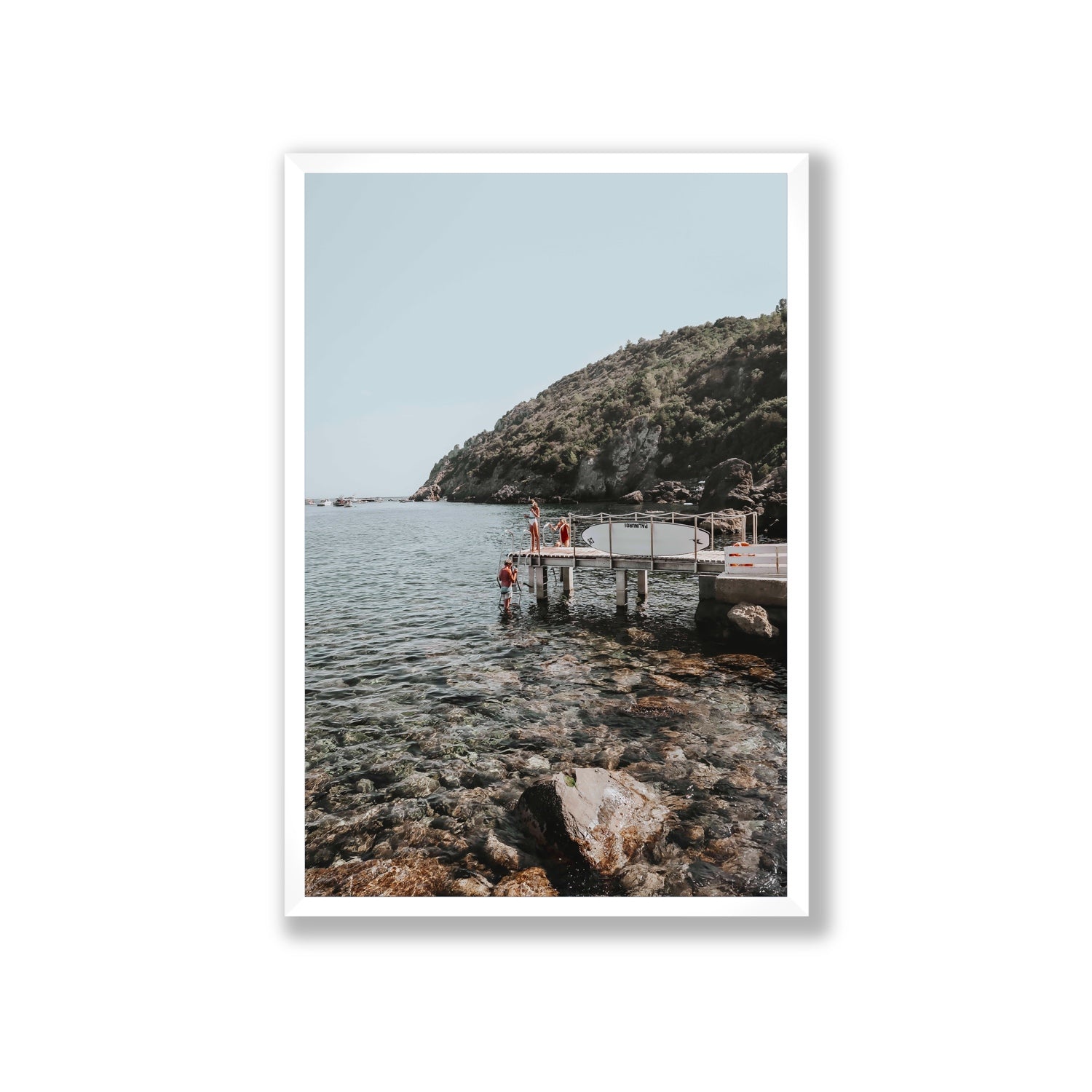 Tidal Explorers Tuscany coastal Italian wall art Giant full-bleed fine art print in white frame