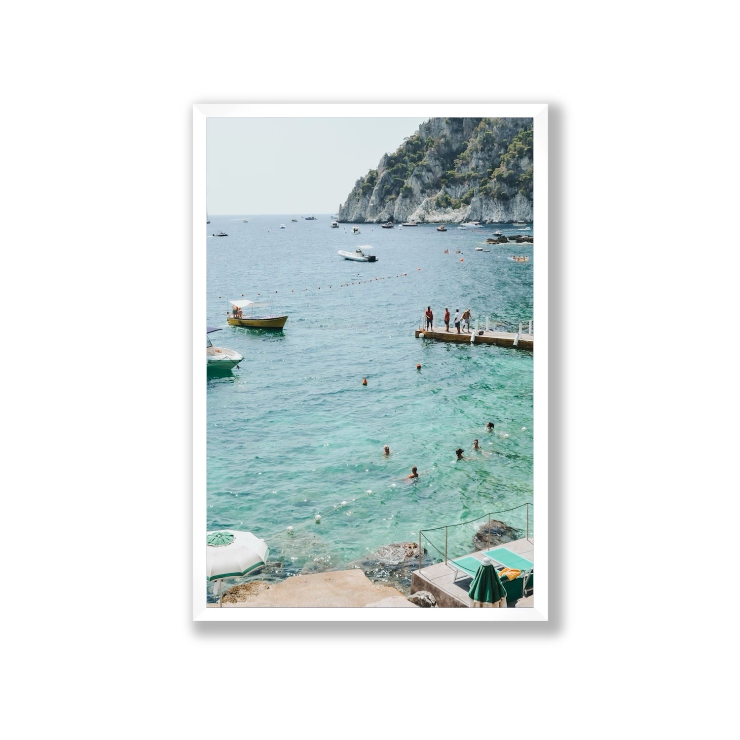 Delizia Pomeridiana Capri coastal wall art Giant full-bleed fine art print in white frame