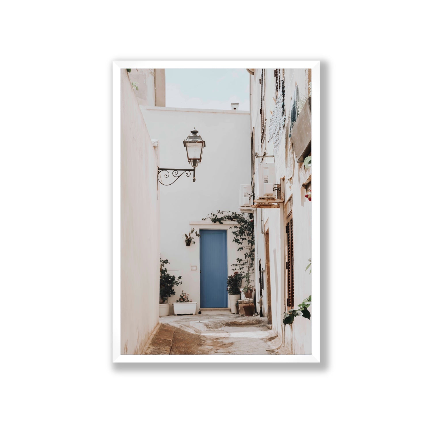 Entry Envy Puglia Ostuni wall art Giant full-bleed fine art print in white frame