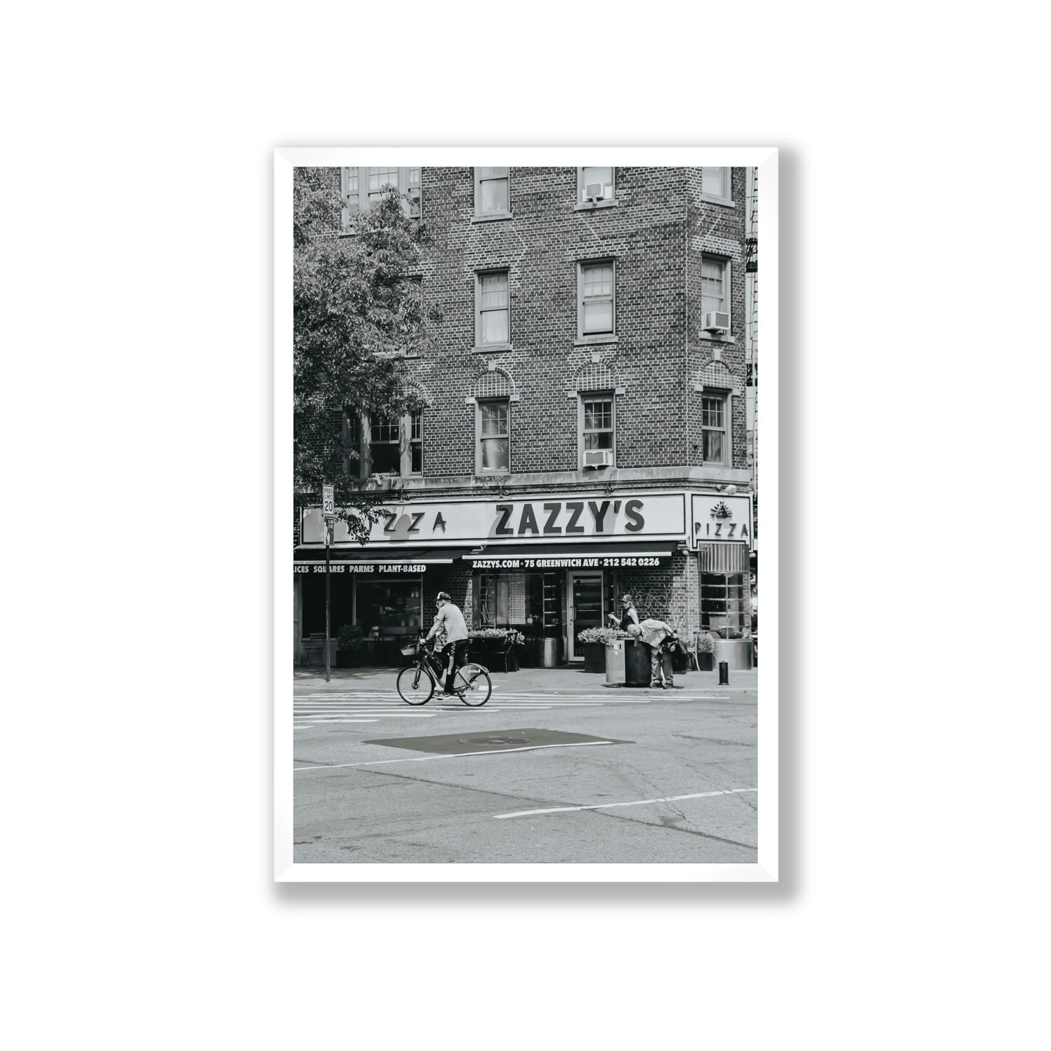 Zazzy's New York NYC Black & White wall art Giant full-bleed fine art print in white frame